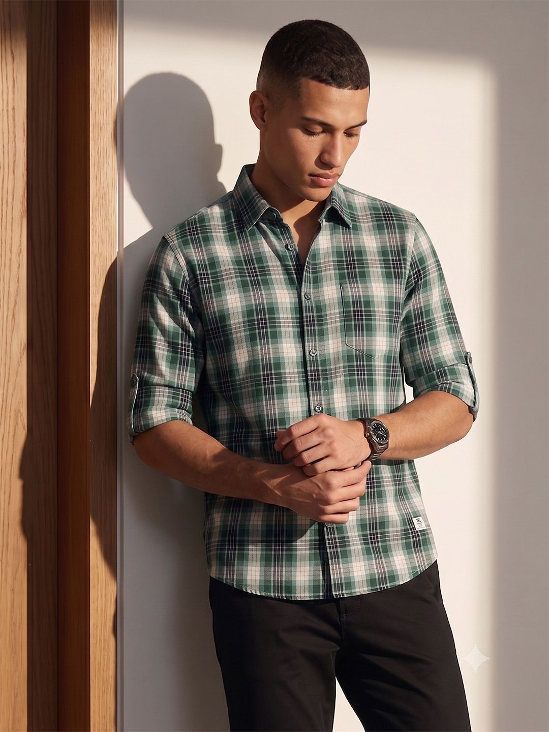 The Roadster Life Co. Tartan Checked Pure Cotton Casual Shirt