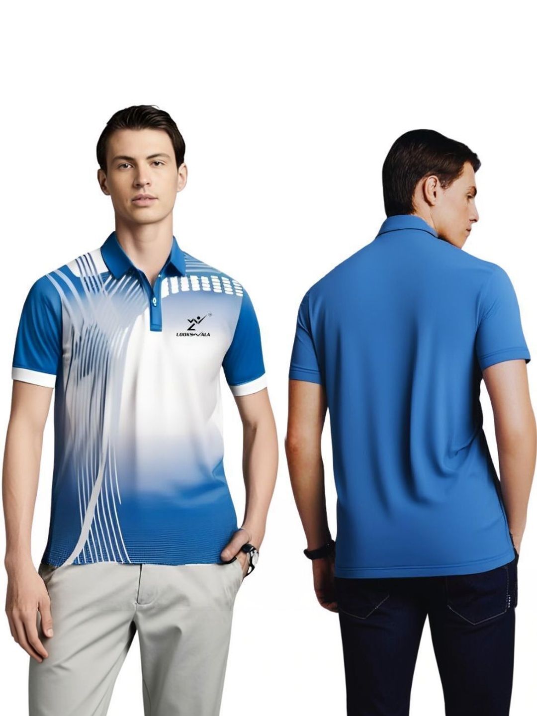 Lookswala Men Printed Polo Collar T-shirt