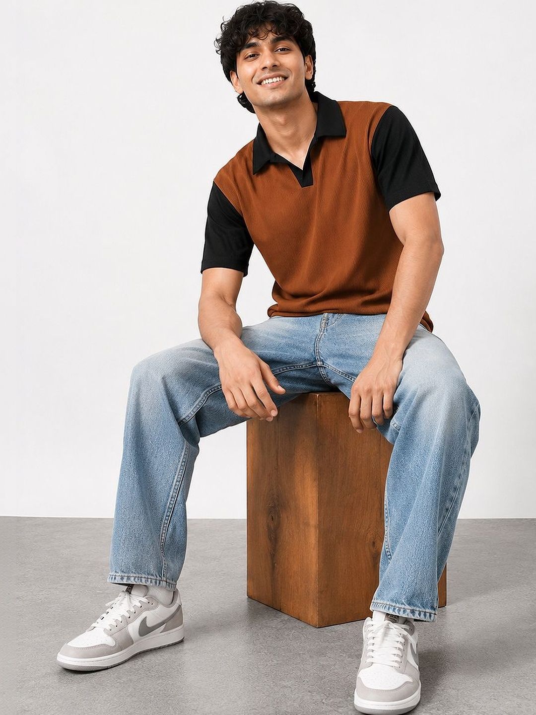 Mast & Harbour Men Colourblocked Polo Collar T-shirt