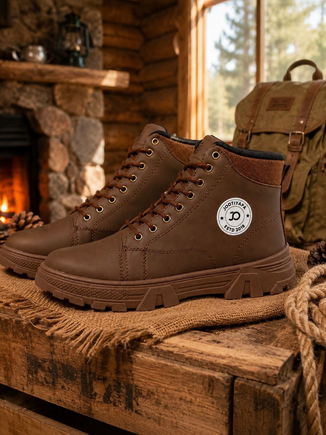 JOOTIYAPA Men High-Top Trekking Shoes