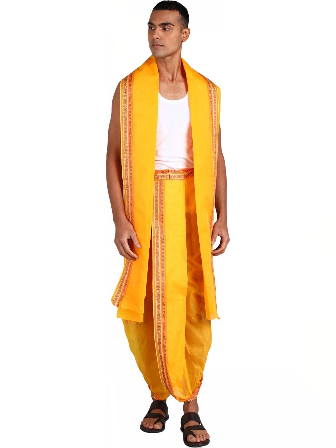 Sawariya handloom Men Striped Cotton Dhoti Dhotis