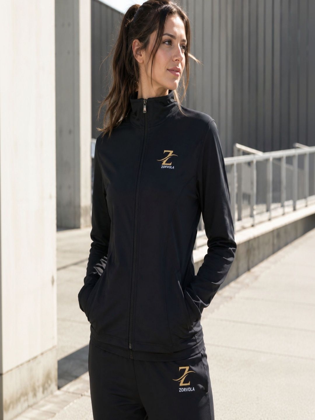 Zorvola Zorvola Women Brand Logo Lightweight Sporty Jacket
