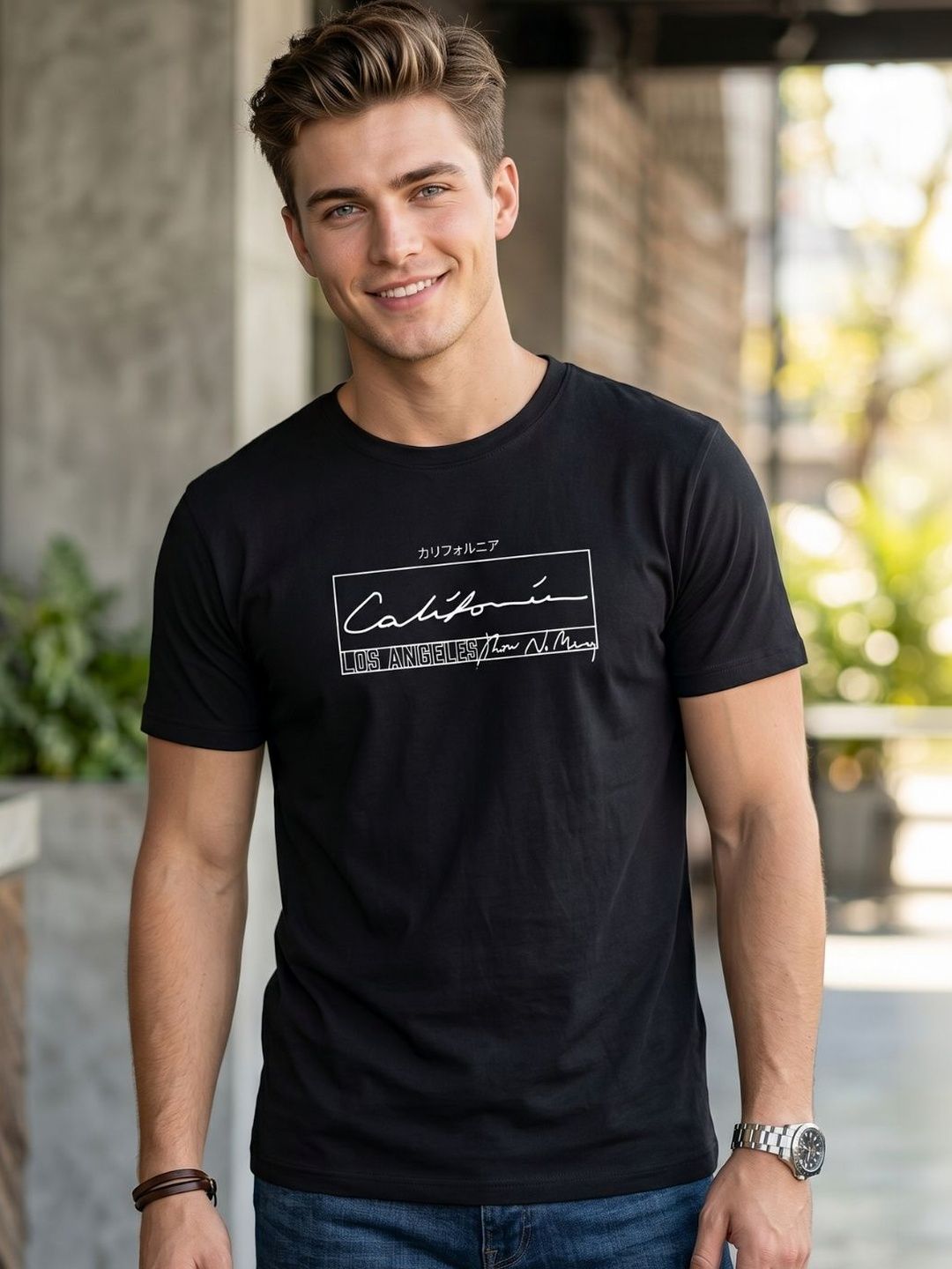 WEET Typography Printed Round Neck Pure Cotton T-Shirt