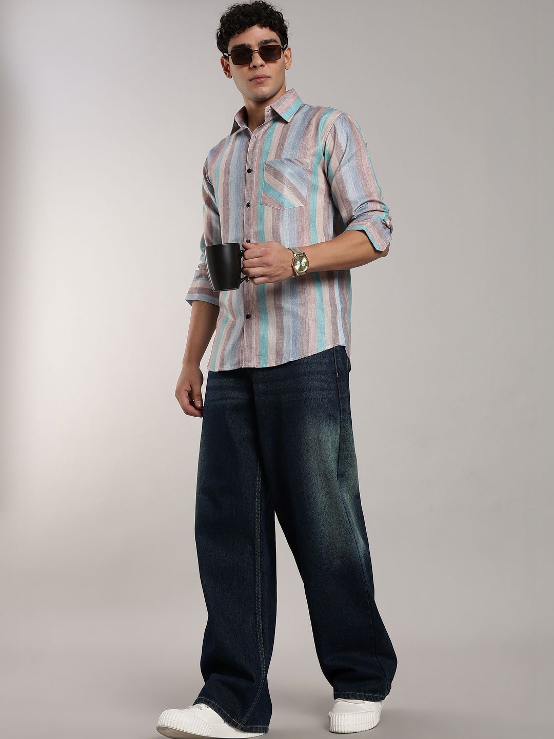 SWADESI STUFF Men Comfort Striped Casual Shirt