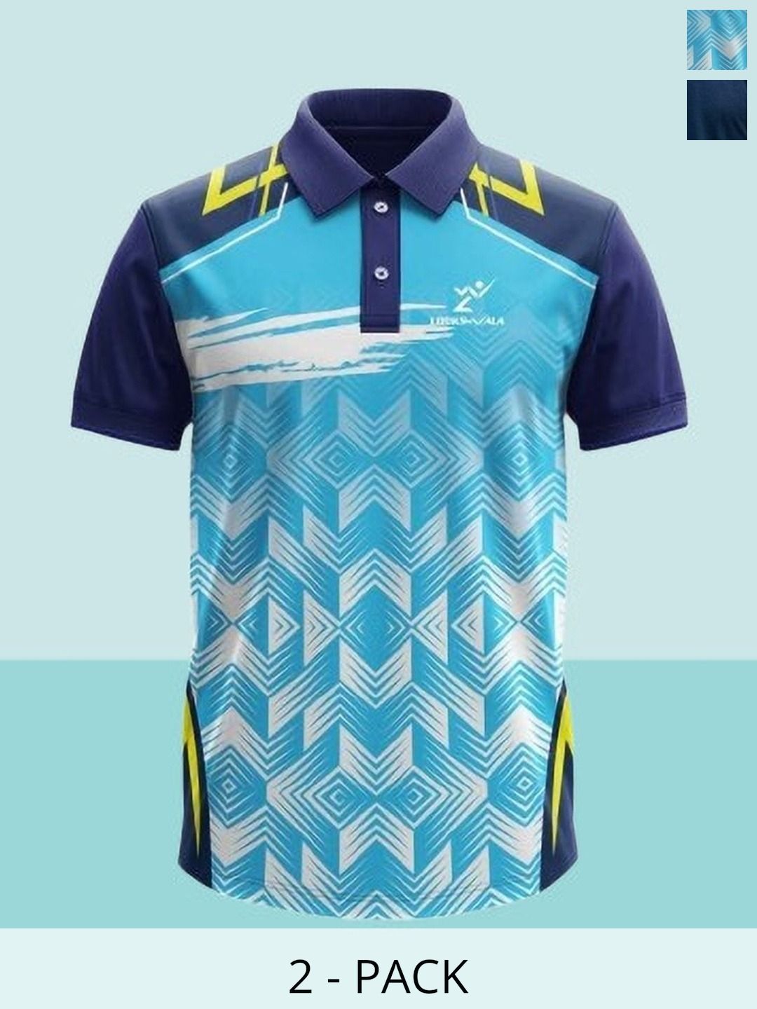 Lookswala Pack Of 2 Graphic Printed Polo Collar Regular Sleeves T-shirts