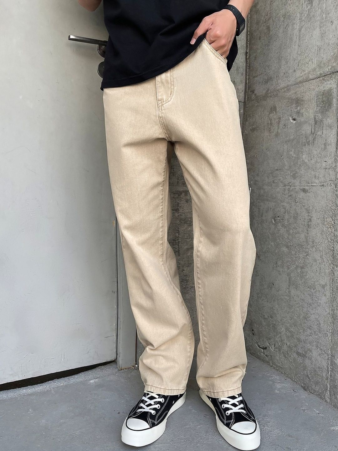 YAMEETFIT Men Jean Straight Fit Mid-Rise Jeans