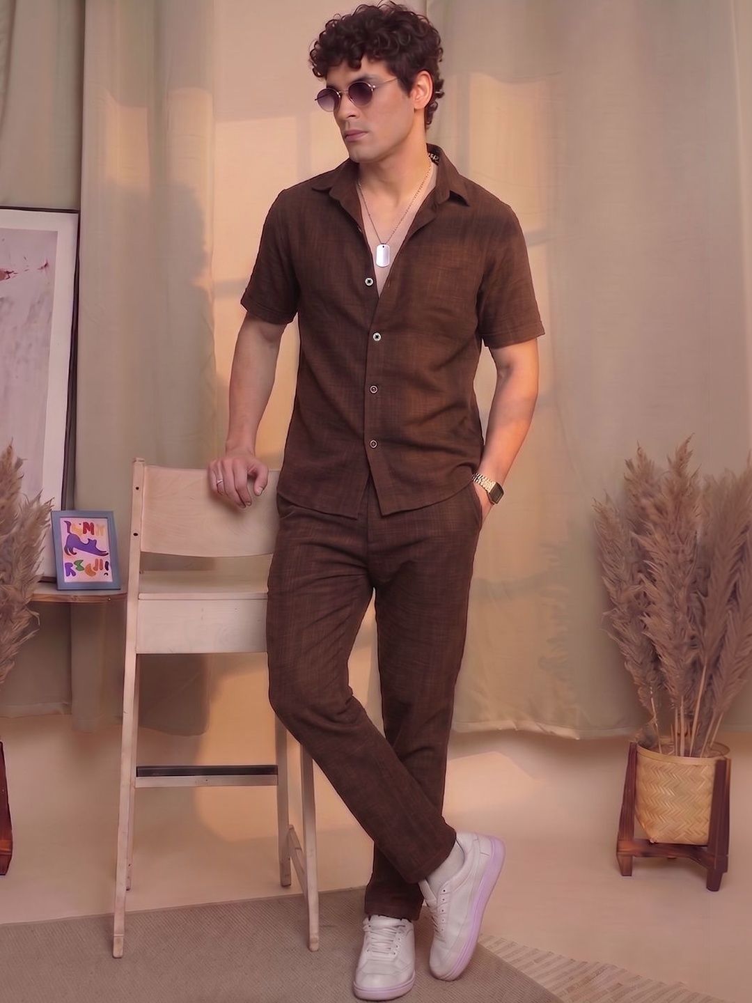 FILO HEVIS FILO HEVIS Self Design Shirt with Trousers