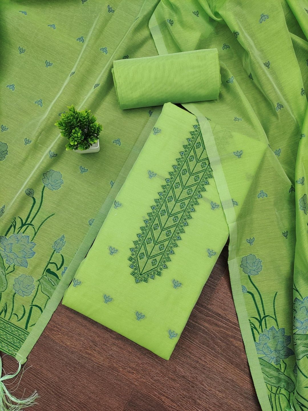 DEVANGI Pure Silk Unstitched Dress Material