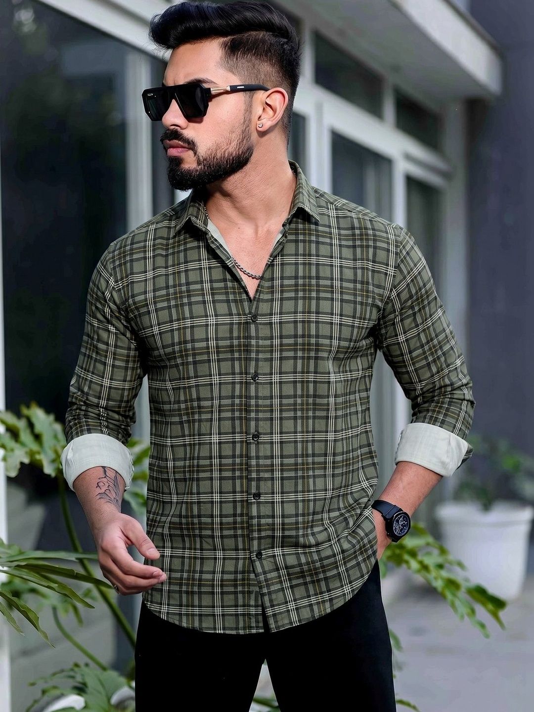 MARMIC FAB MARMIC FAB Men Classic Sheer Checked Casual Shirt