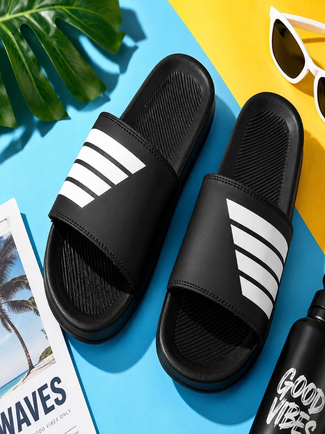 ENRIZZ Men Striped Sliders