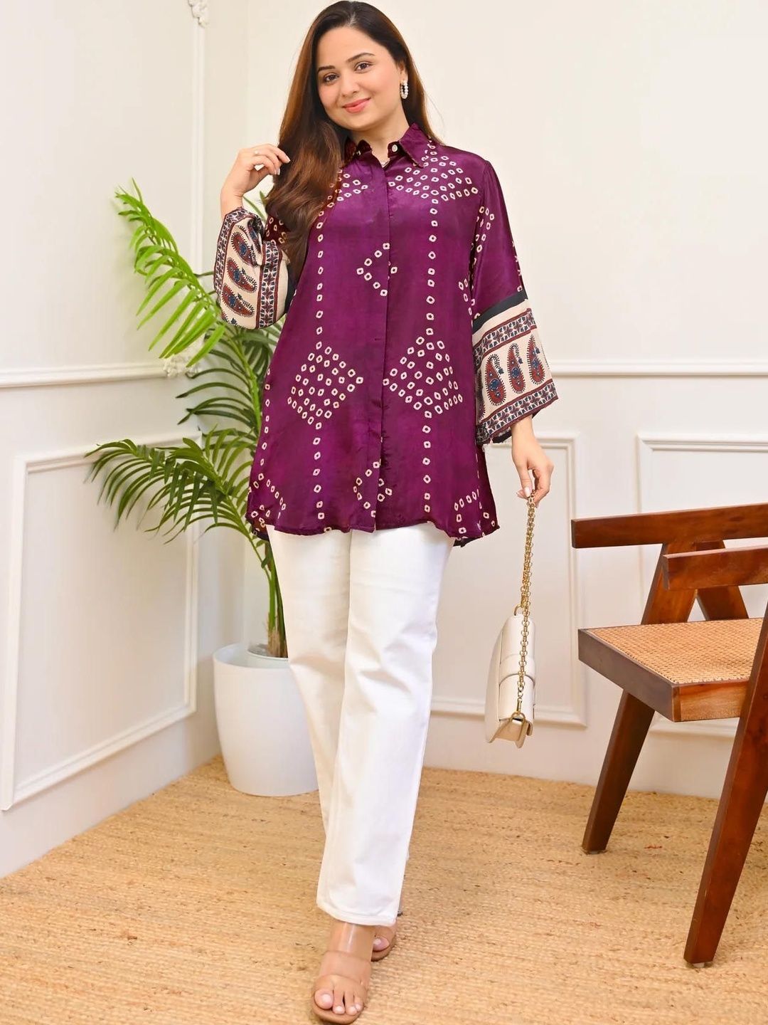 RR SA KURTIS Print Ethnic Shirt Top