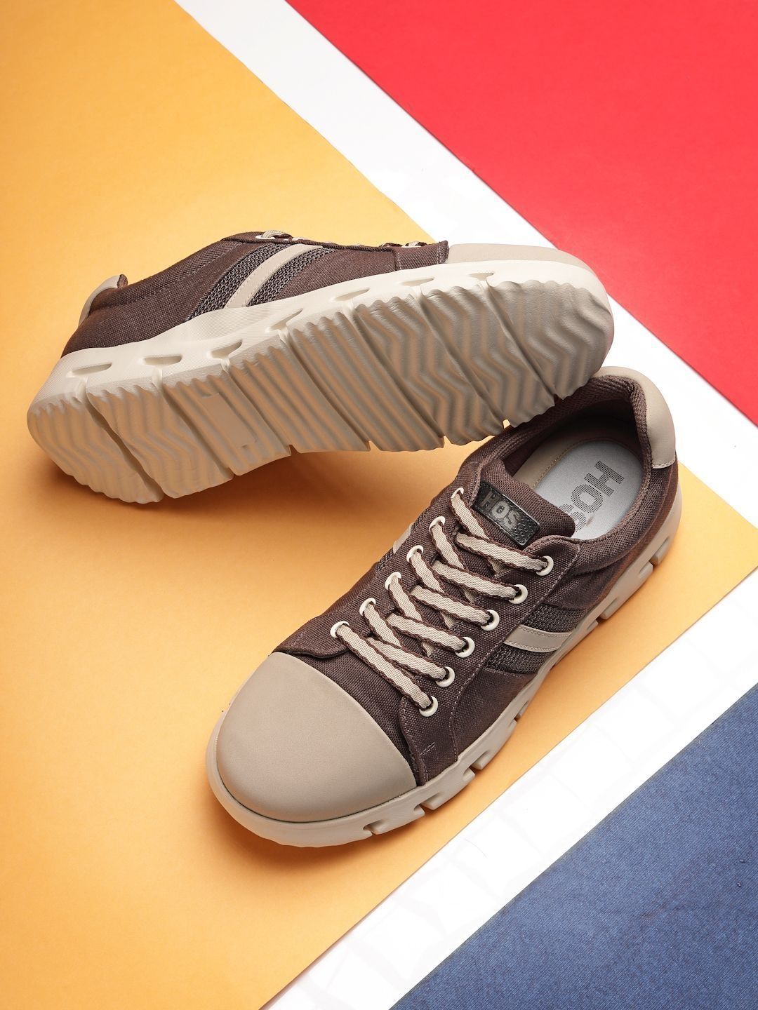 HOS Men Colourblocked Lace-Up Casual Comfortable Sneakers