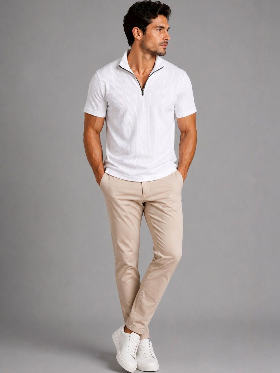 ROOPKAR Men Polo Collar T-shirt