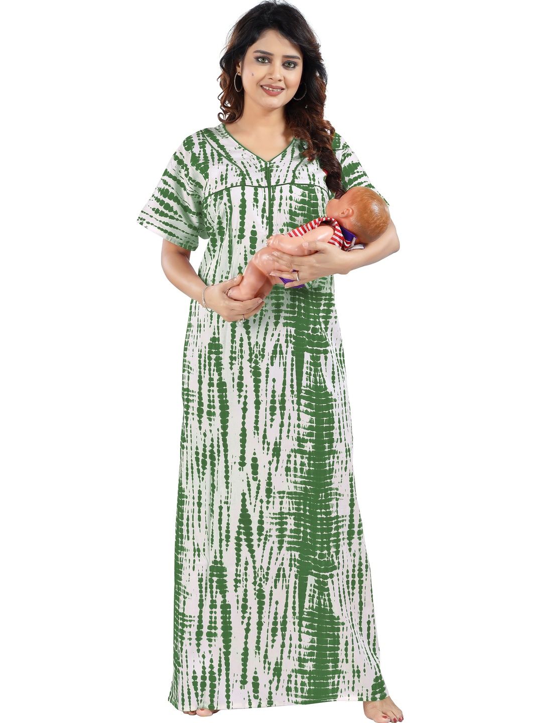 Gutthi Printed Maxi Nightdress