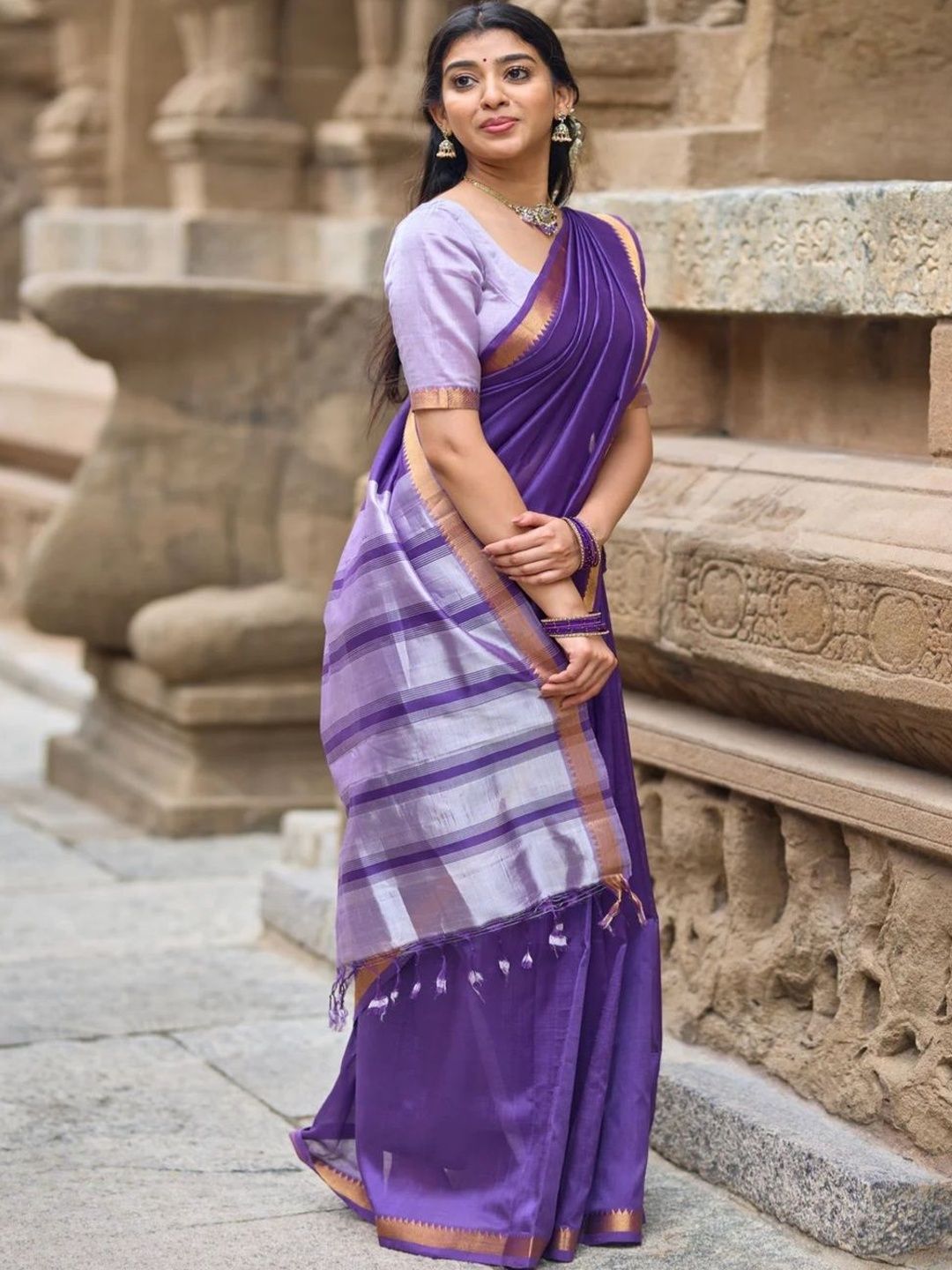 Sangria Woven Design Linen Designer Saree
