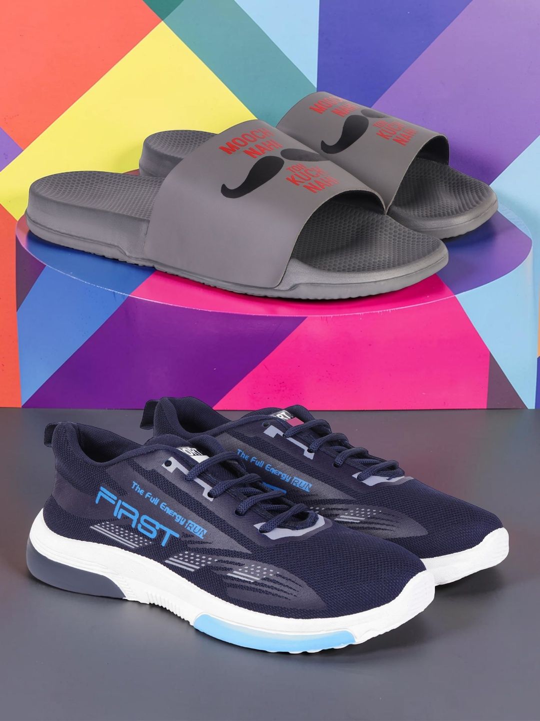 Vortek Men Pack Of 2 Mesh Running Shoes