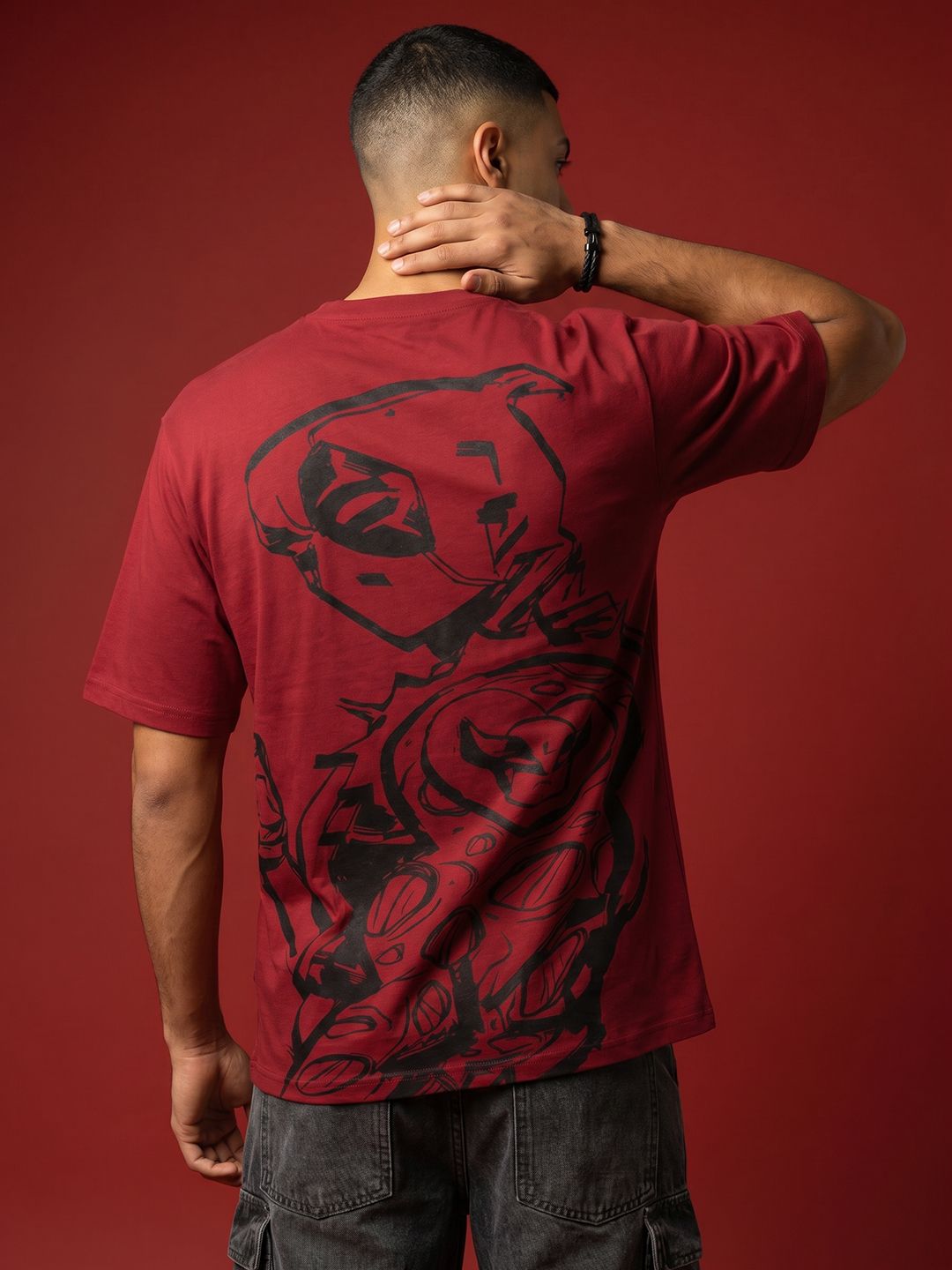 MARVEL STREET Relaxed Fit Deadpool Graphic Printed Pure Cotton T-shirt
