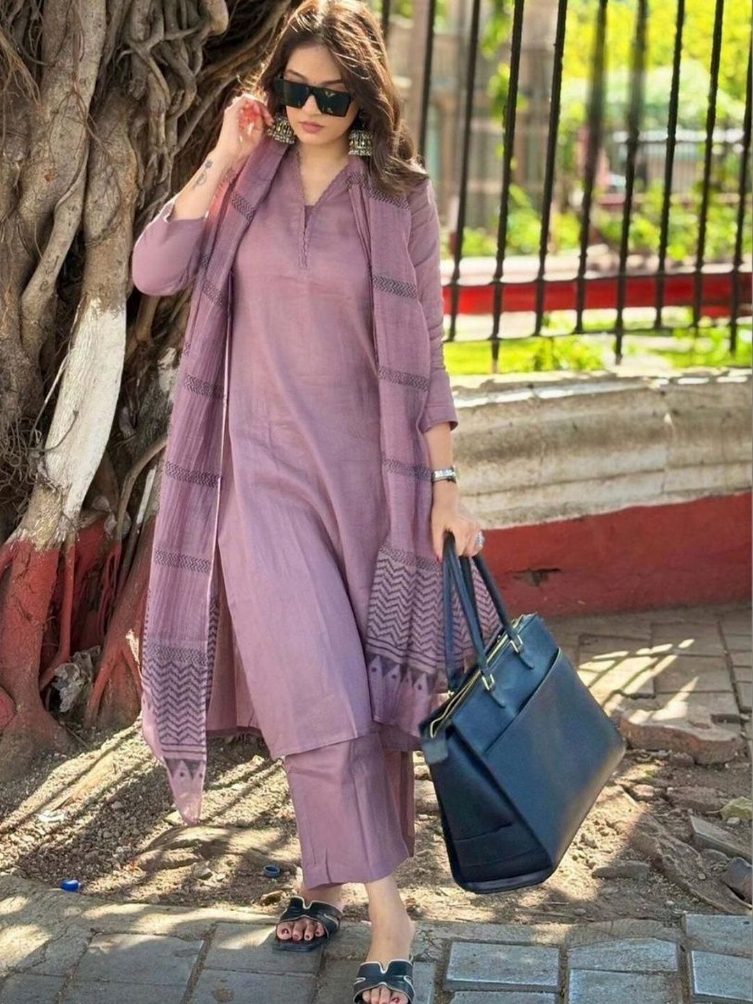 JK Design Studio Women Regular Kurta with Trousers & With Dupatta