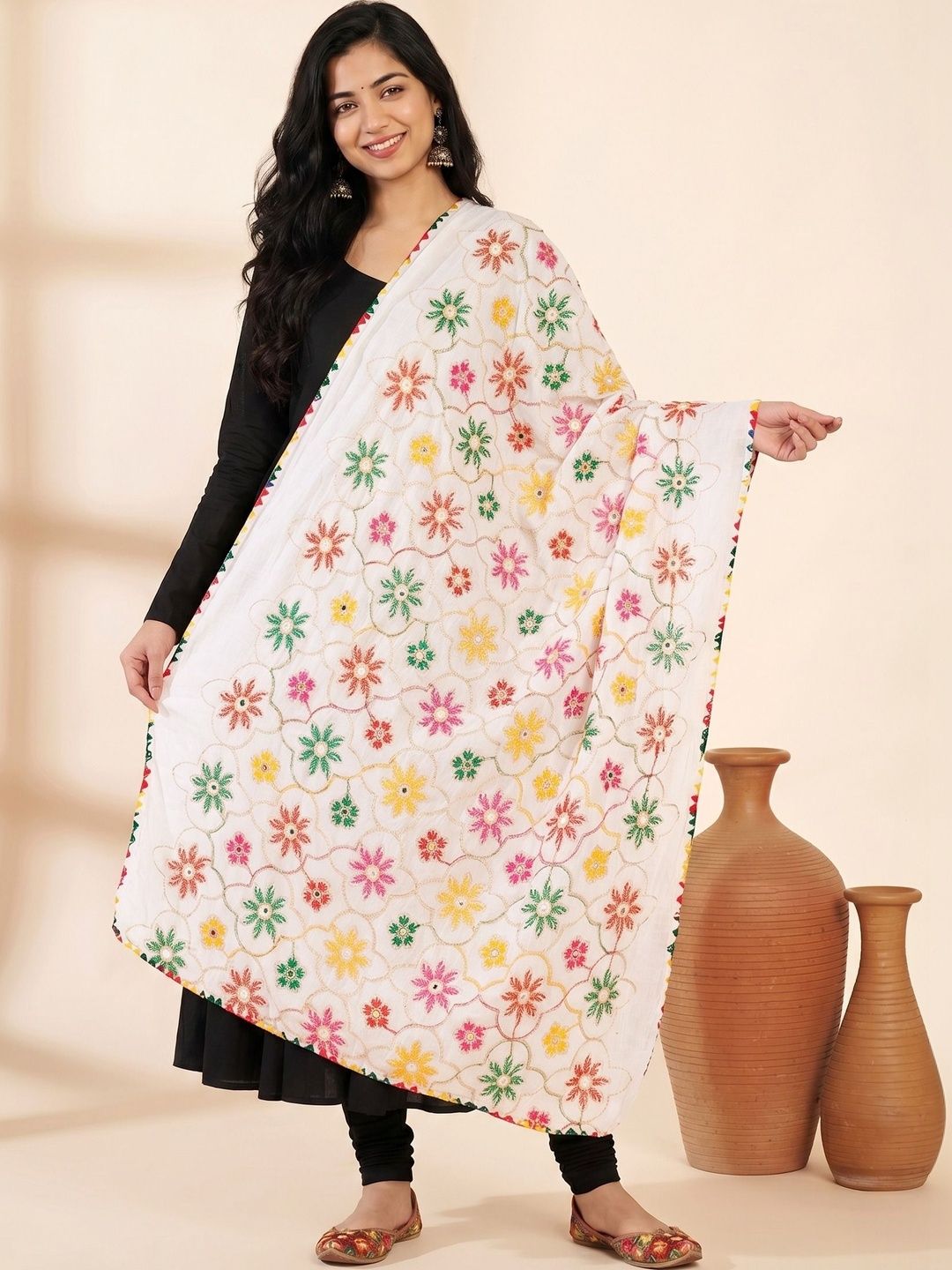 Zamour Embroidered Dupatta with Thread Work
