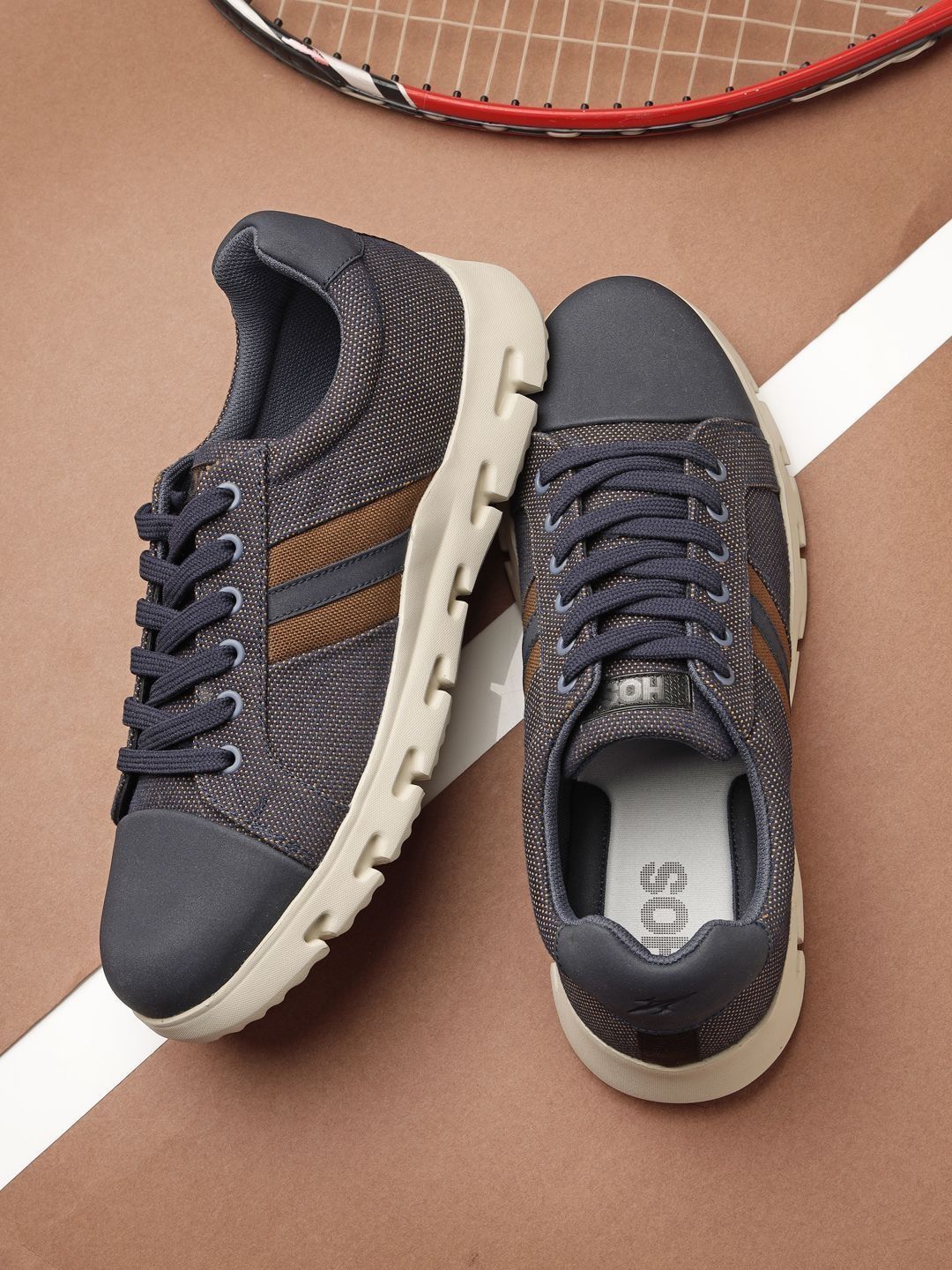 HOS Men Textured PU Sneakers
