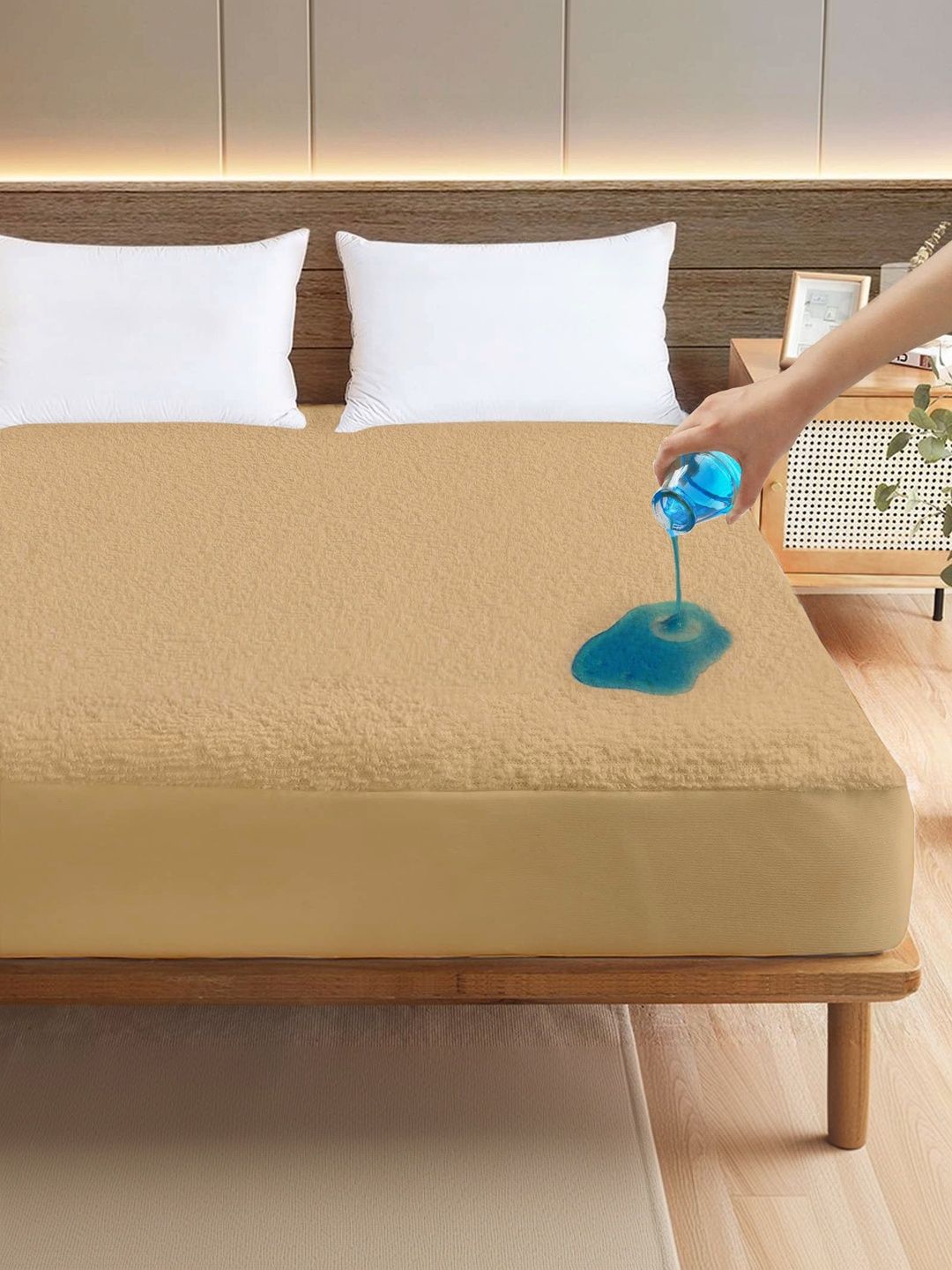 AYKA AYKA Beige Cotton Water Resistant Mattress Protector