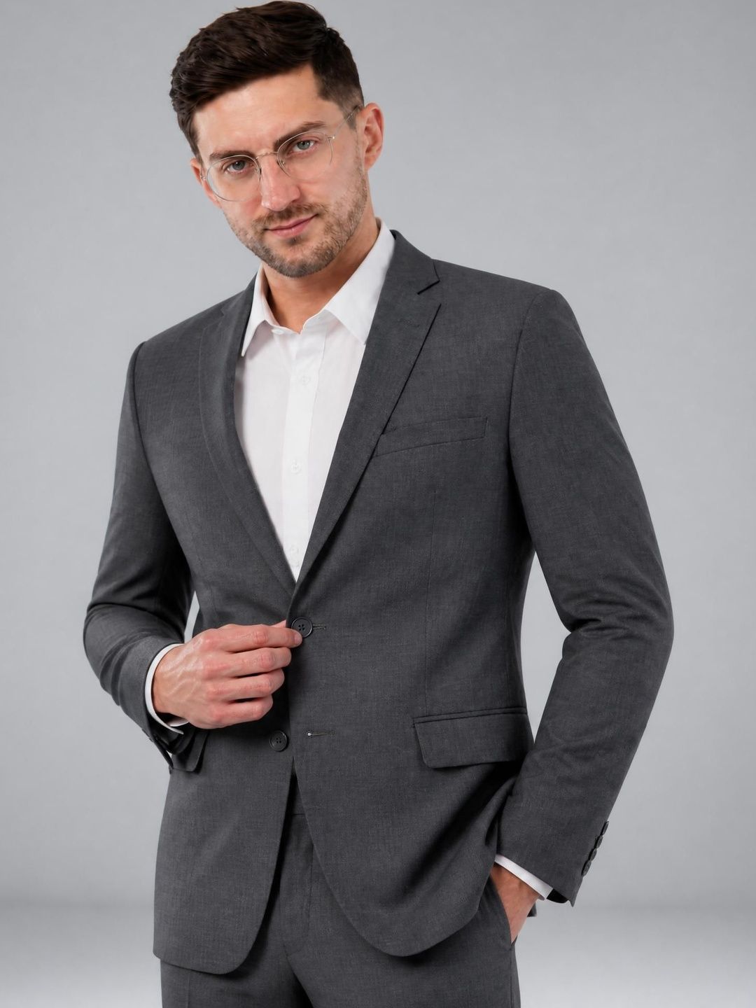 Integration Integration Notched Lapel Single-Breasted Slim Fit Formal Blazers