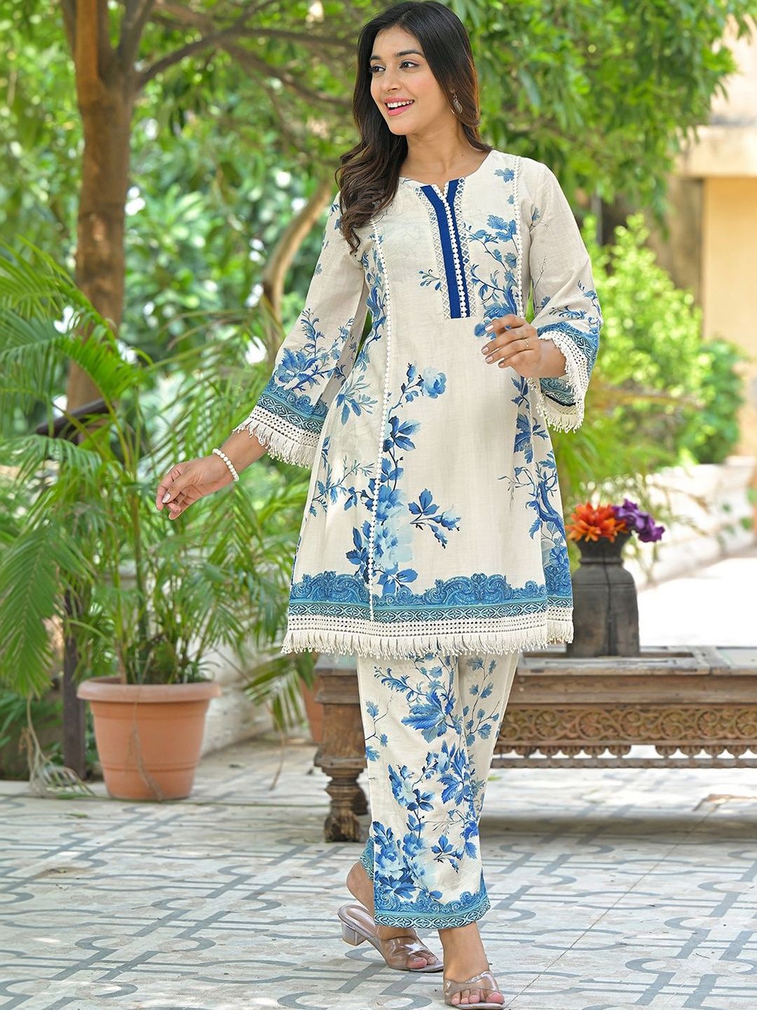 SKYLEE SKYLEE Bohemian Printed Tunic with Trousers