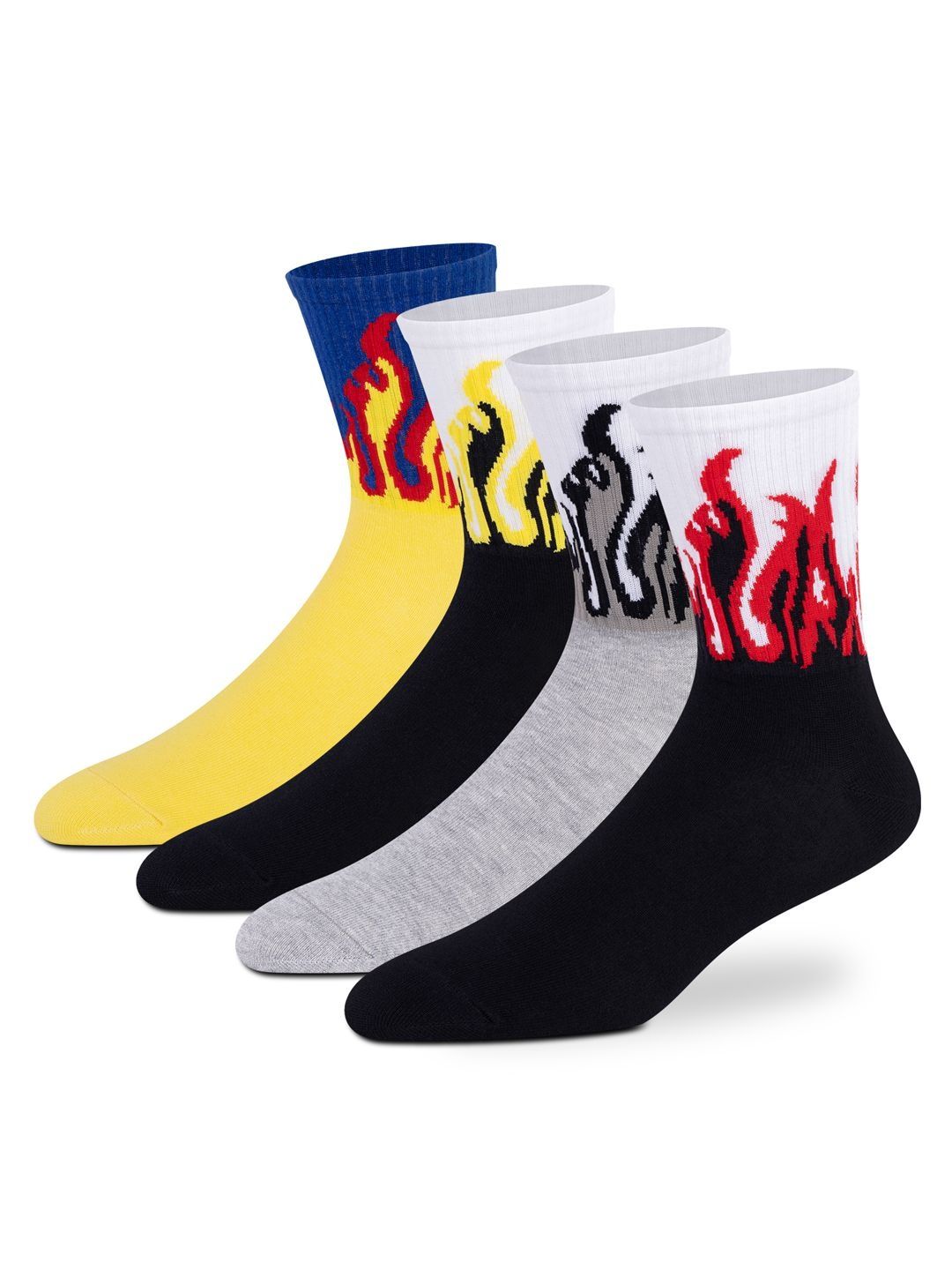 Supersox Unisex Pack of 4 Cotton Assorted Patterned Above Ankle Socks