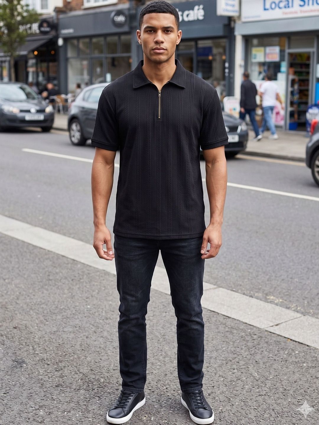 ROOPKAR Men Polo Collar T-shirt
