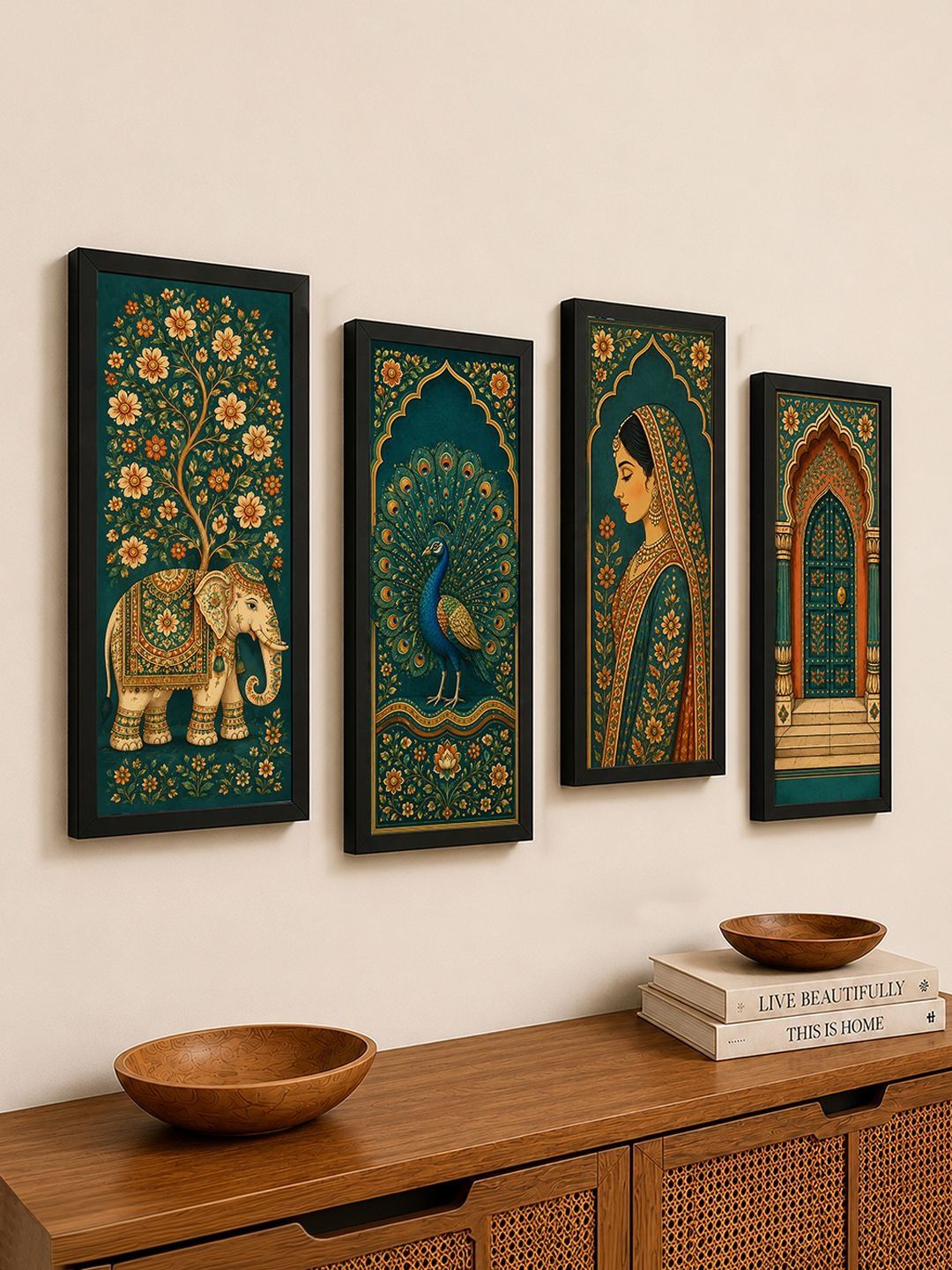 Art Street Art Street Multicoloured Set of 4 Piece Paper Wall Paintings