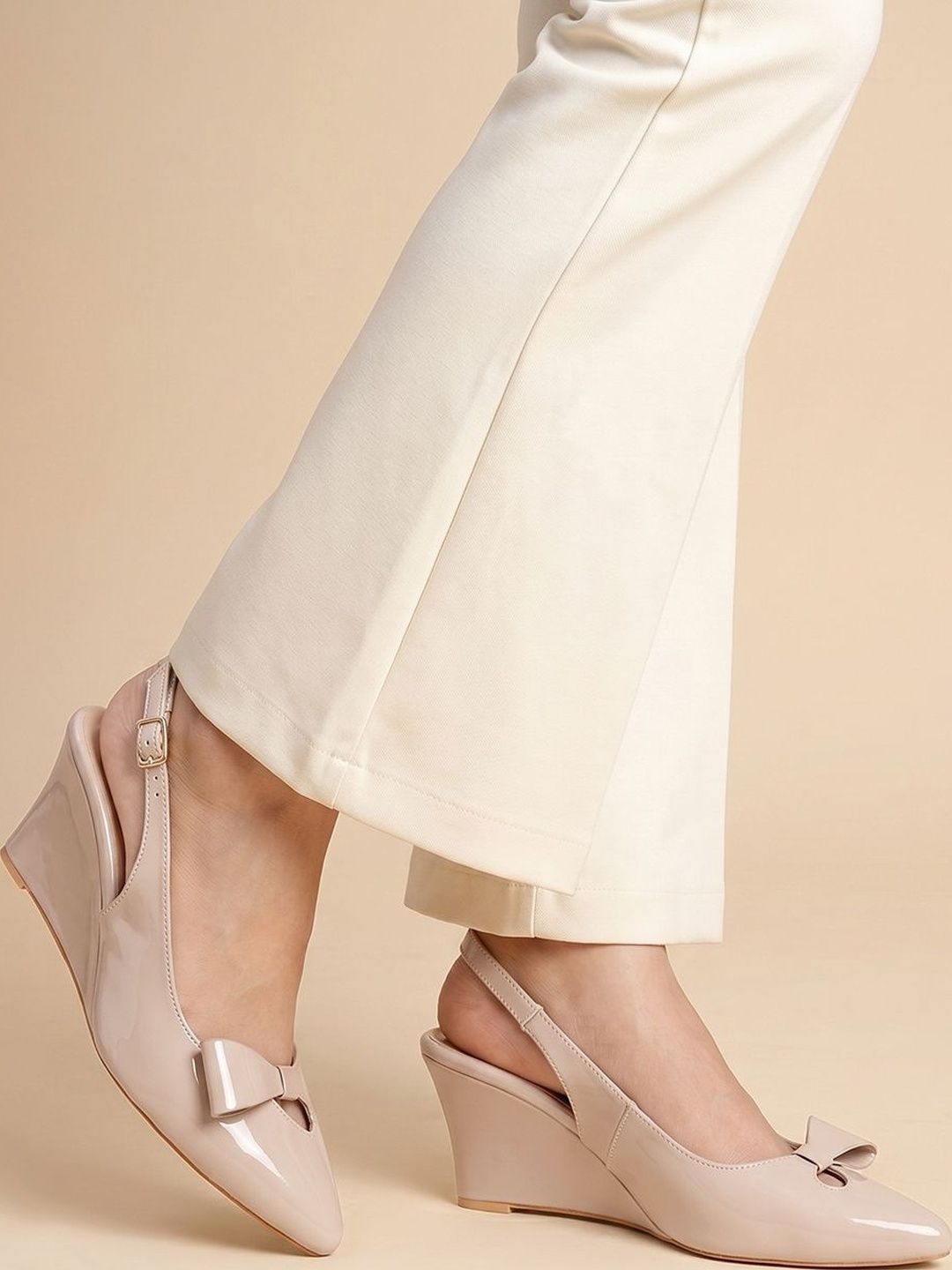 SHETOP Party Wedge Pumps with Bows