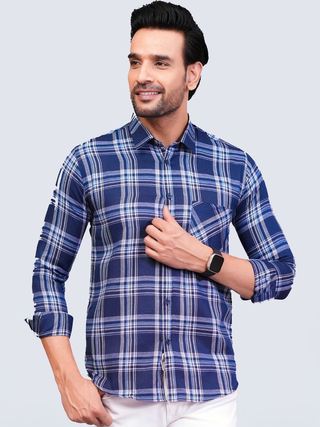 BLACKLILLY Men Standard Slim Fit Checked Casual Shirt