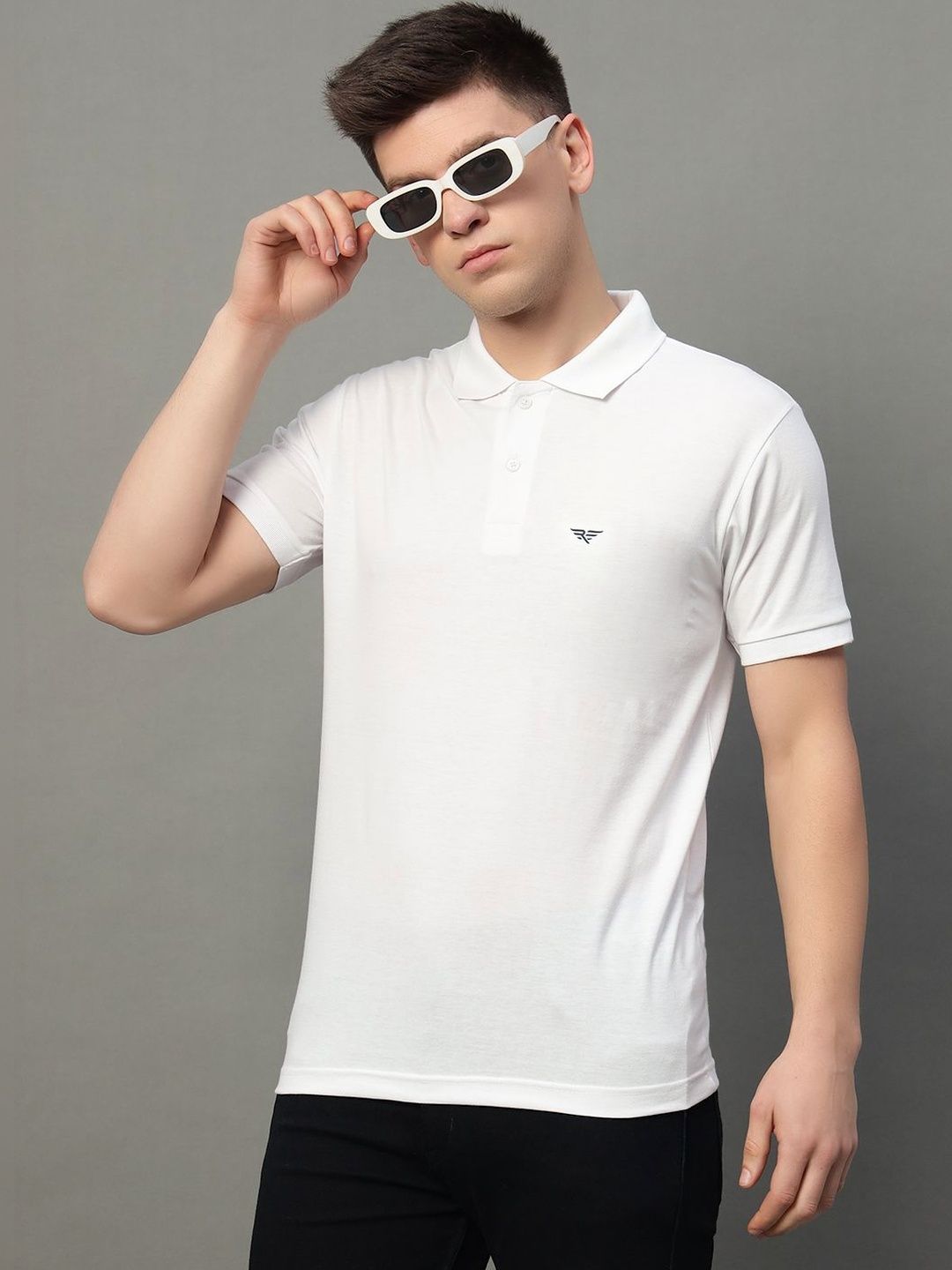 XYRIS Men Brand Logo Polo Collar T-shirt