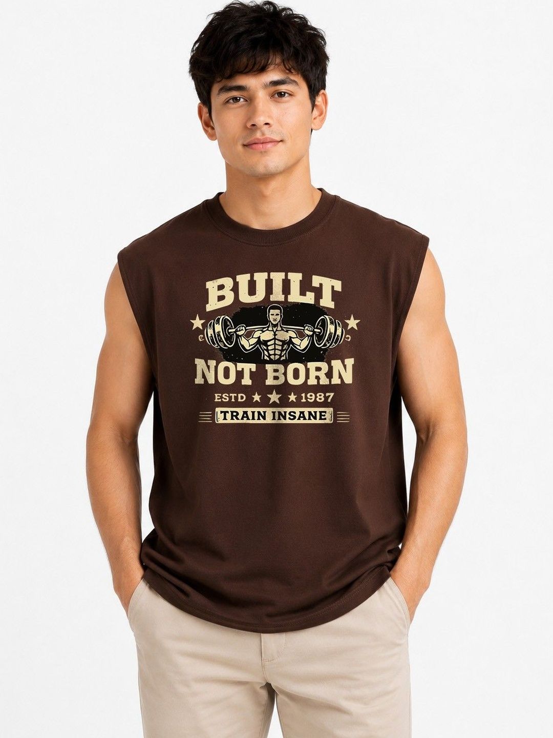 Moda Rapido Printed Cotton Gym Vest