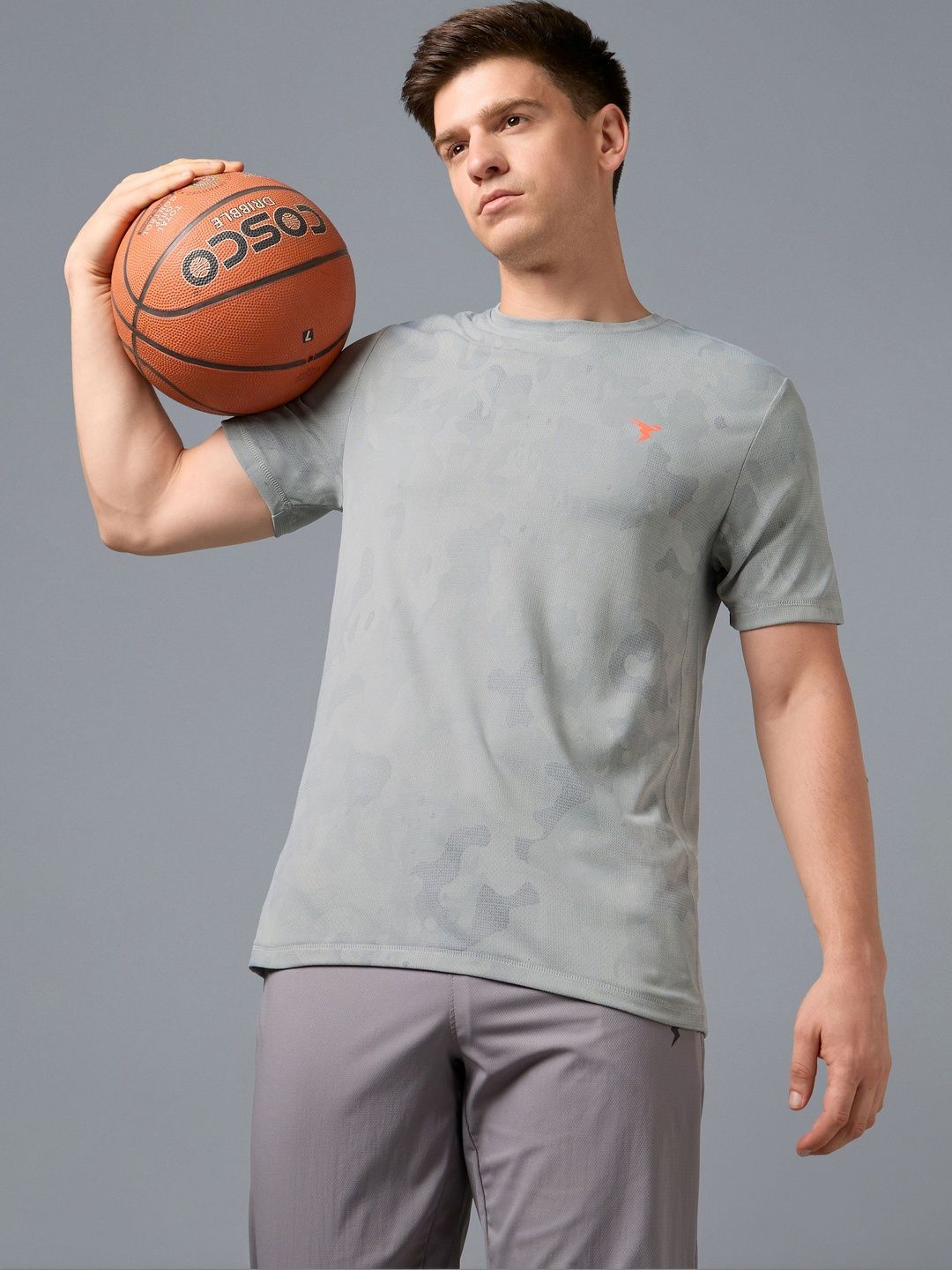Technosport Men Camouflage Printed Slim Fit T-shirt