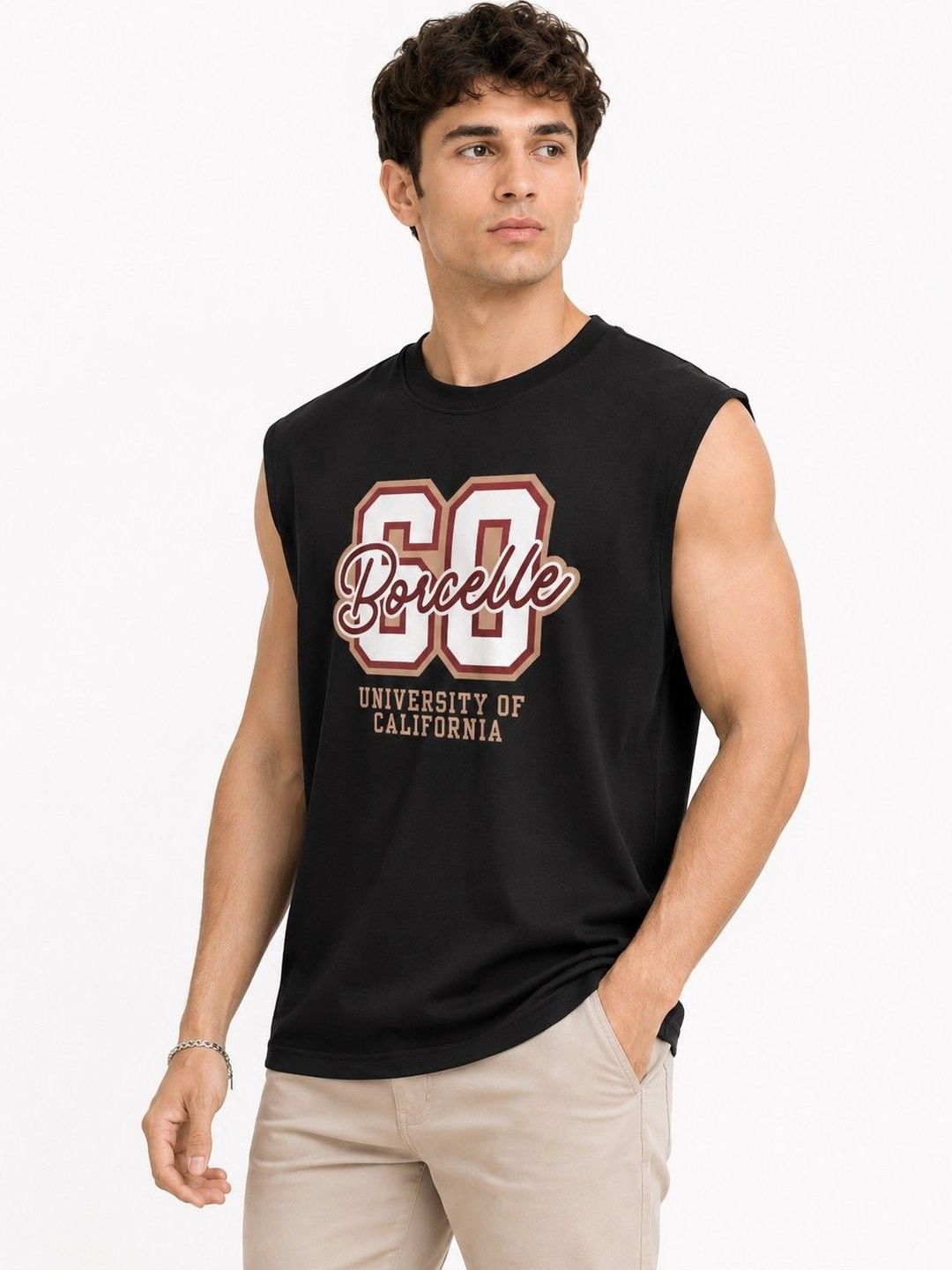 Moda Rapido Printed Cotton Gym Vest