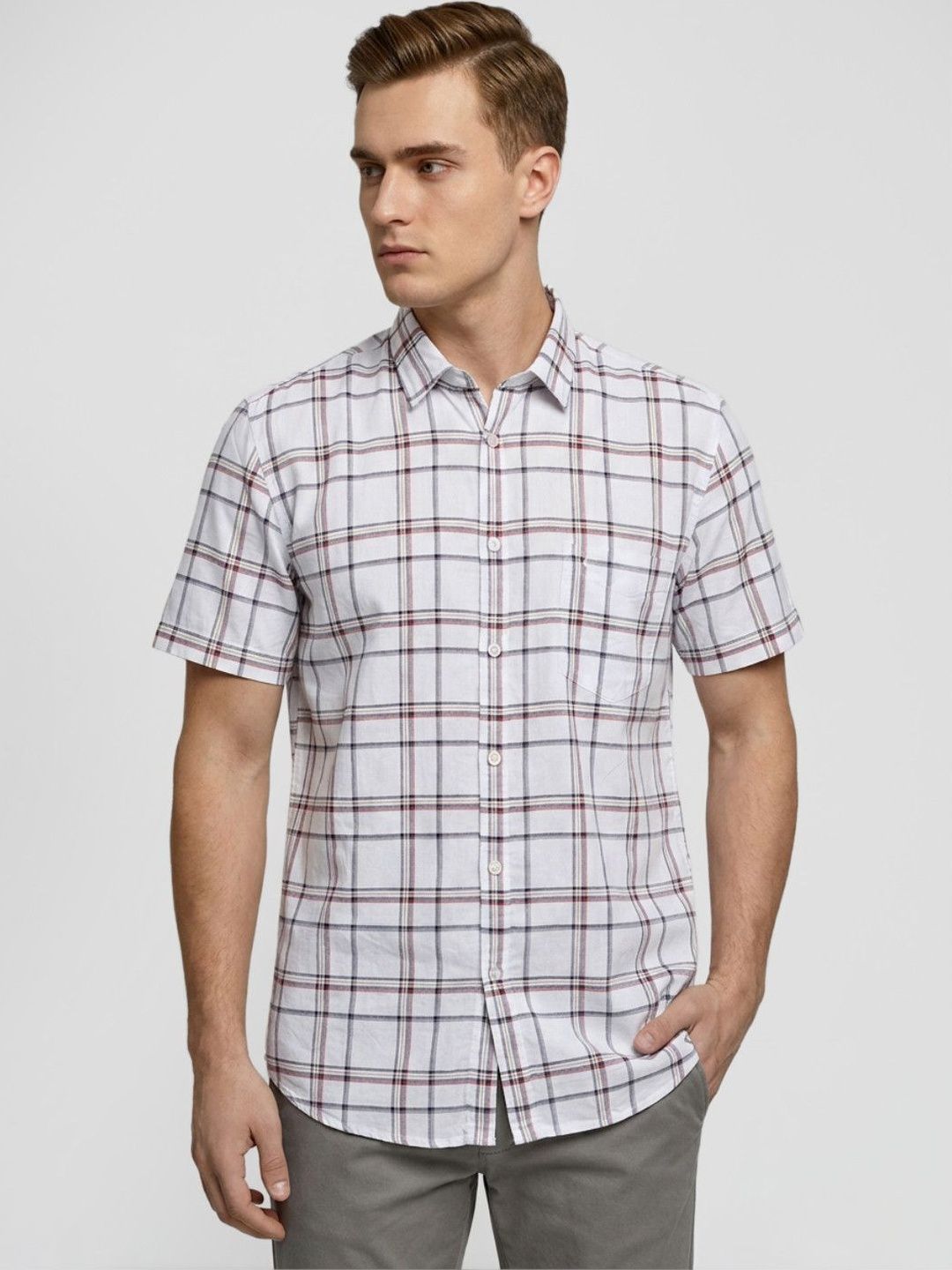 Parx Men Slim Fit Checked Casual Shirt