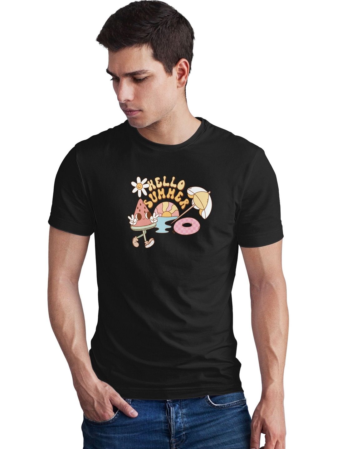 Seekbuylove Men Printed Bio Finish T-shirt