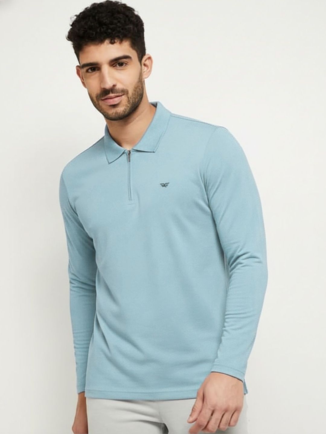 XYRIS Men Brand Logo Polo Collar T-shirt