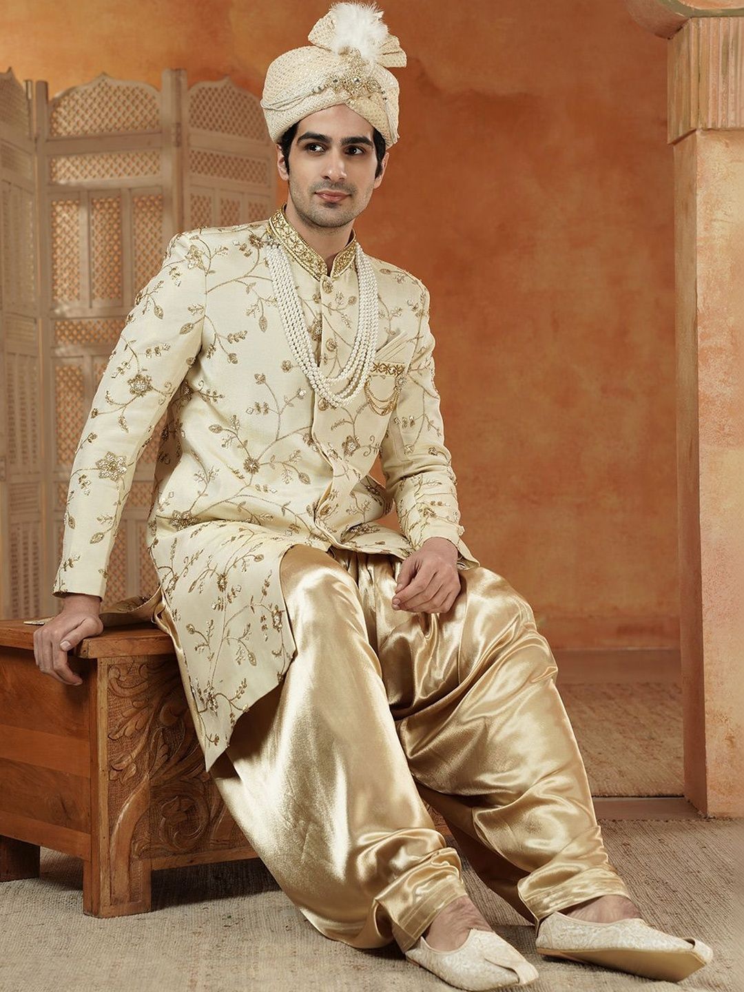 Utsav Fashion Embroidered Velvet Sherwani Set