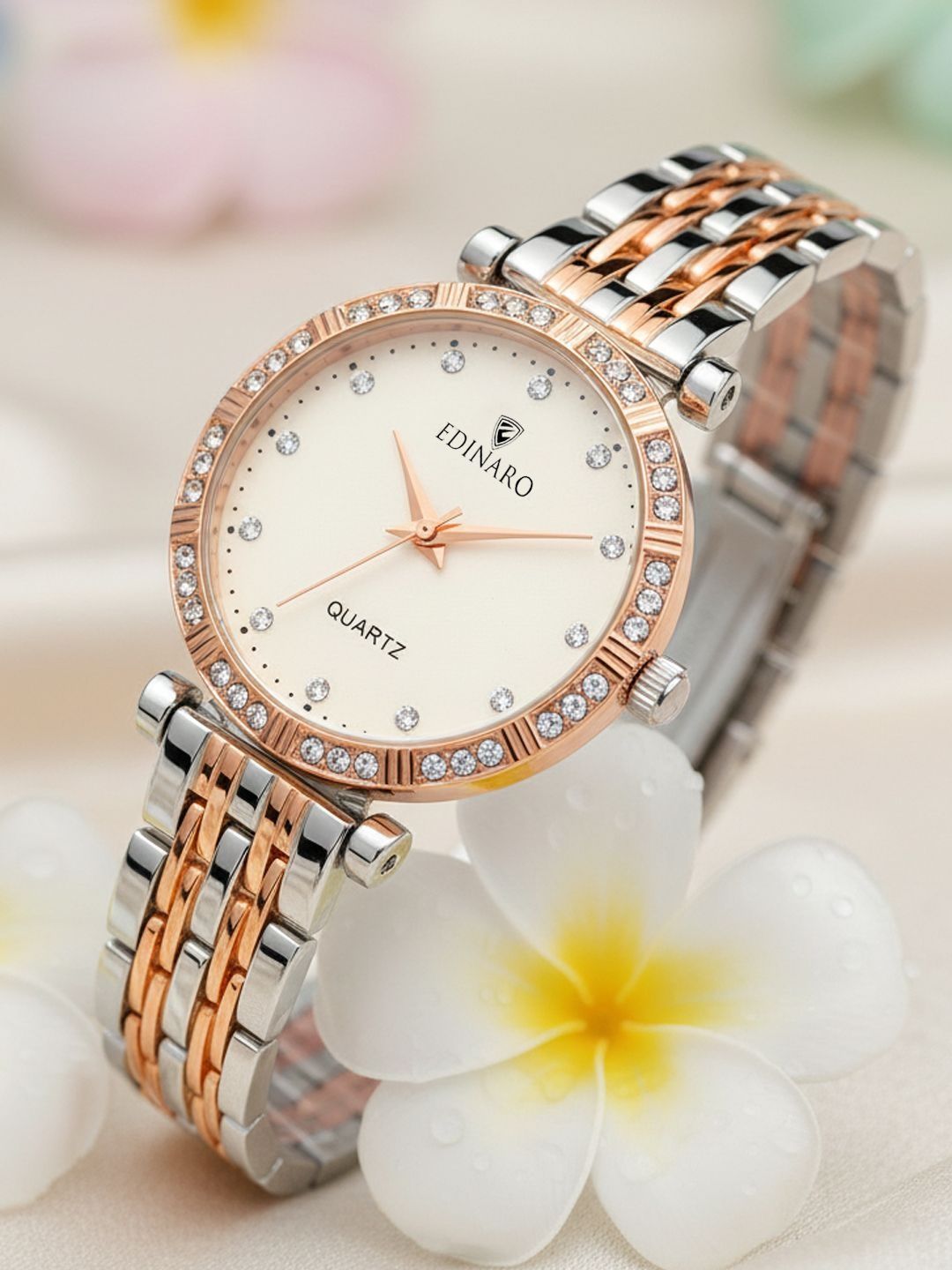 EDINARO Girls Stainless Steel Bracelet Style Straps Analogue Watch ED-2098W