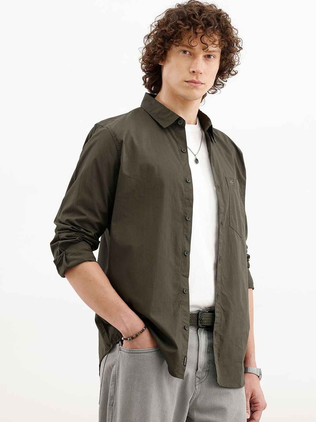 WROGN Men Slim Fit Casual Shirt
