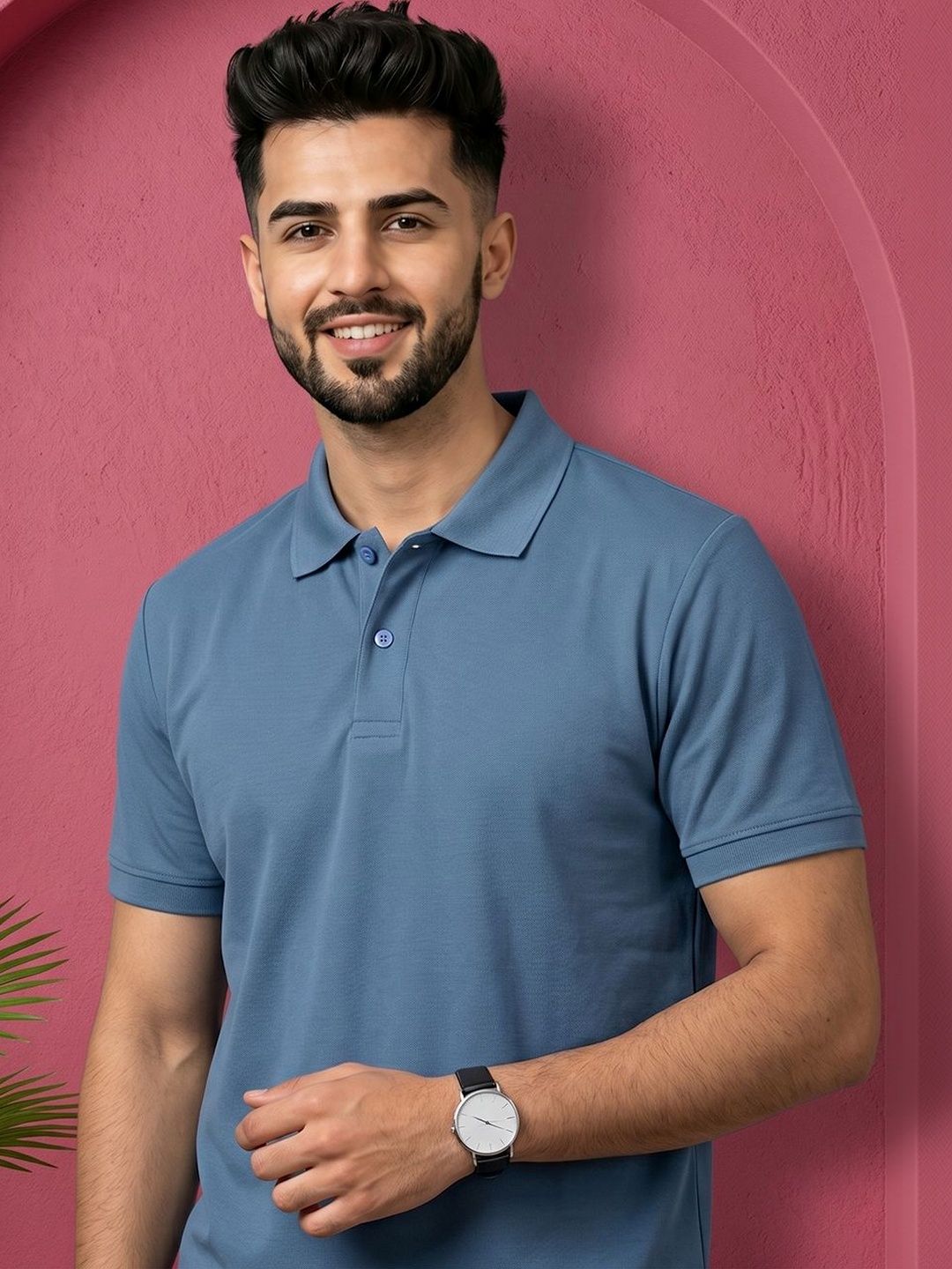 Mast & Harbour Men Polo Collar T-shirt