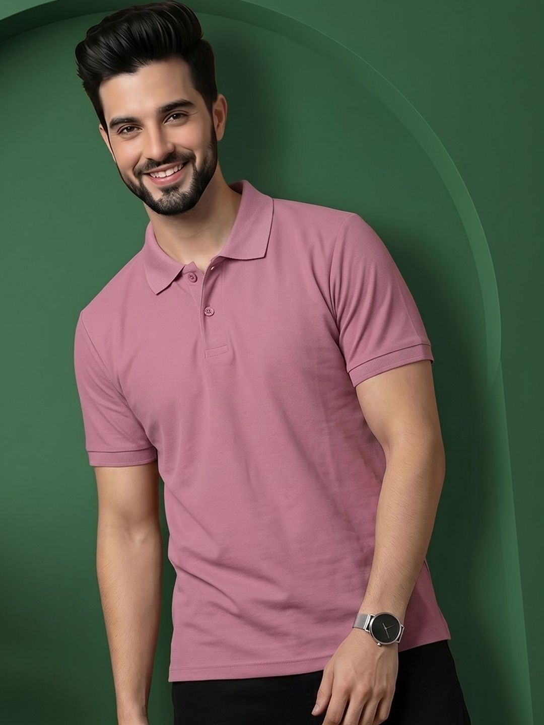 Mast & Harbour Men Polo Collar T-shirt