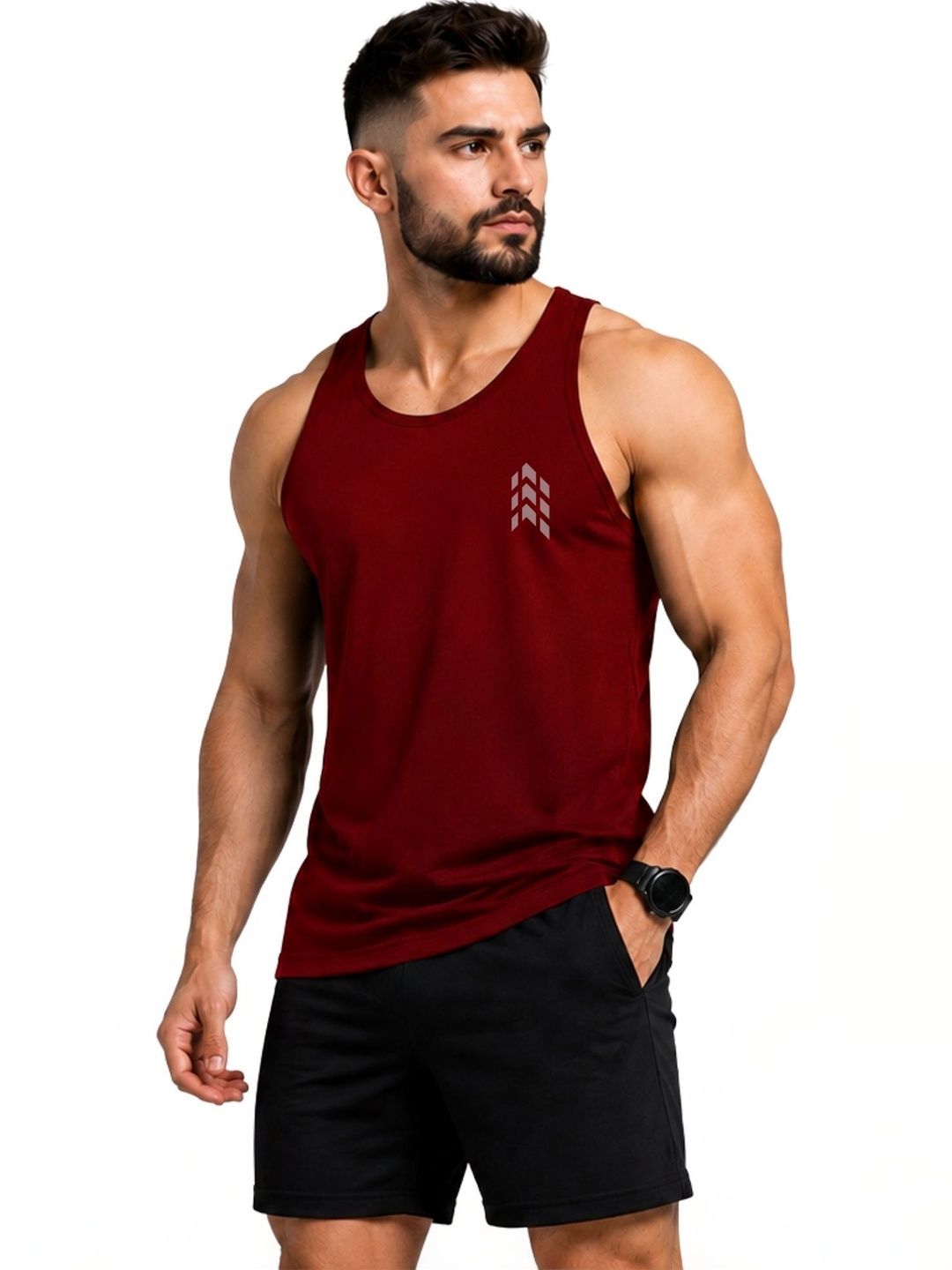 3Colors Printed Gym Vest