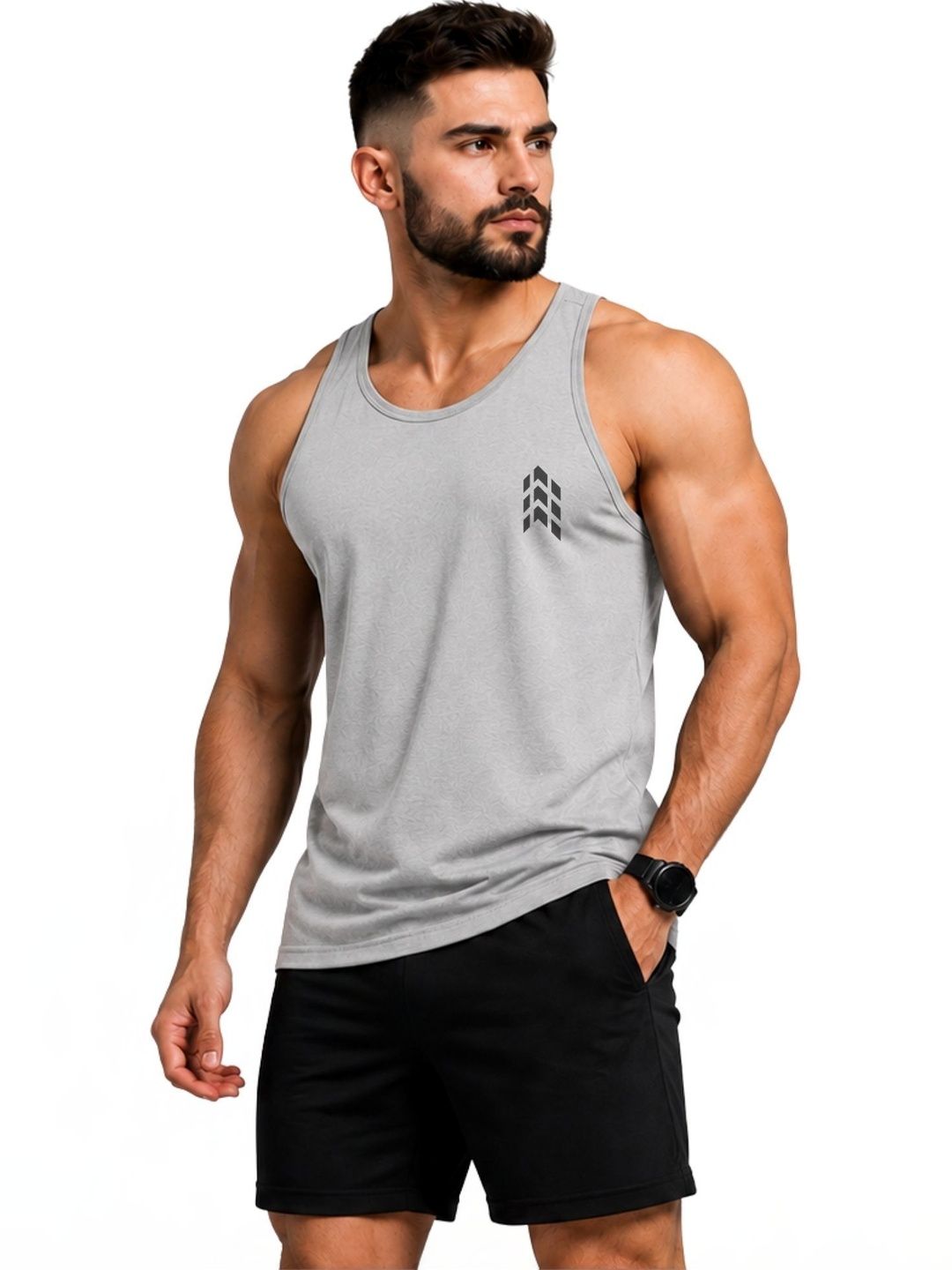 3Colors Printed Gym Vest