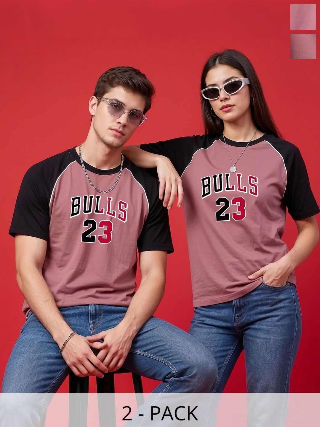 BAESD Unisex 2 Chicago Bulls Printed Twistform T-shirt