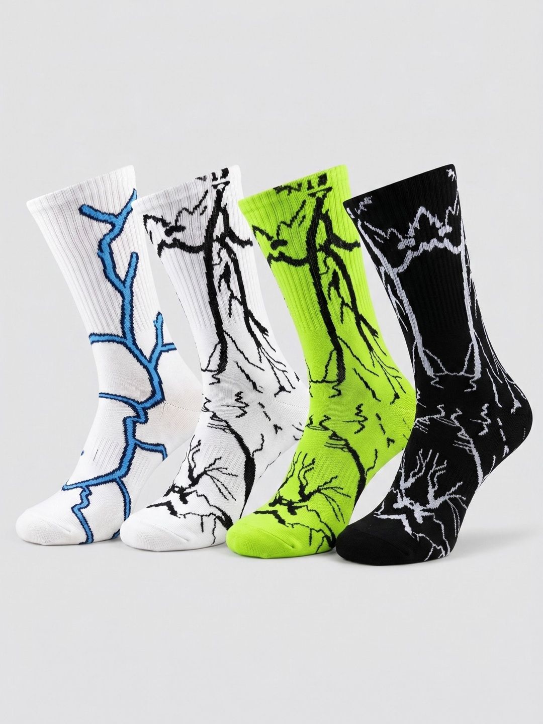 Moda Rapido Men Pack of 4 Cotton Blend Patterned Calf Length Socks