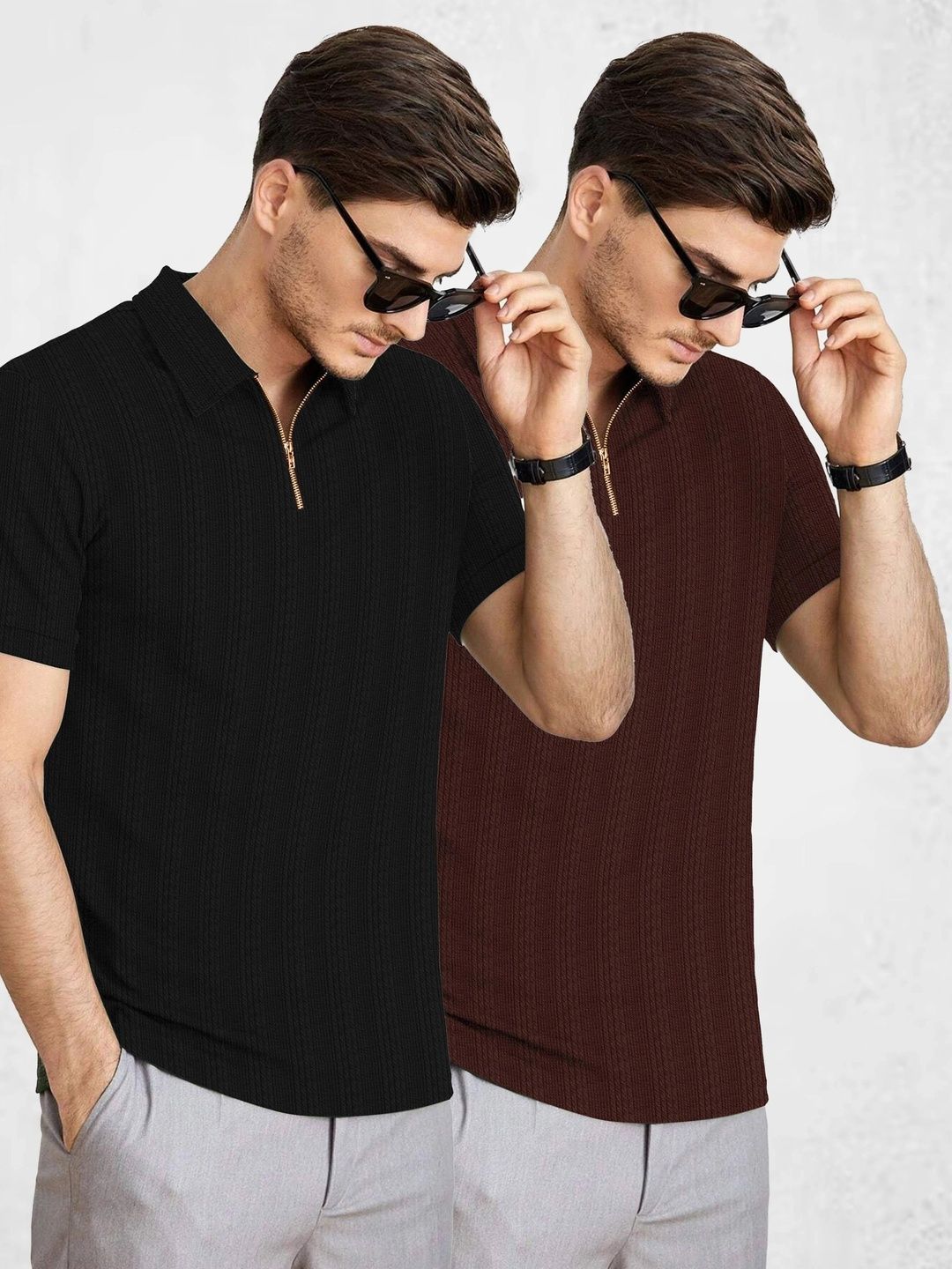 COMBRAIDED Men Polo Collar T-shirt