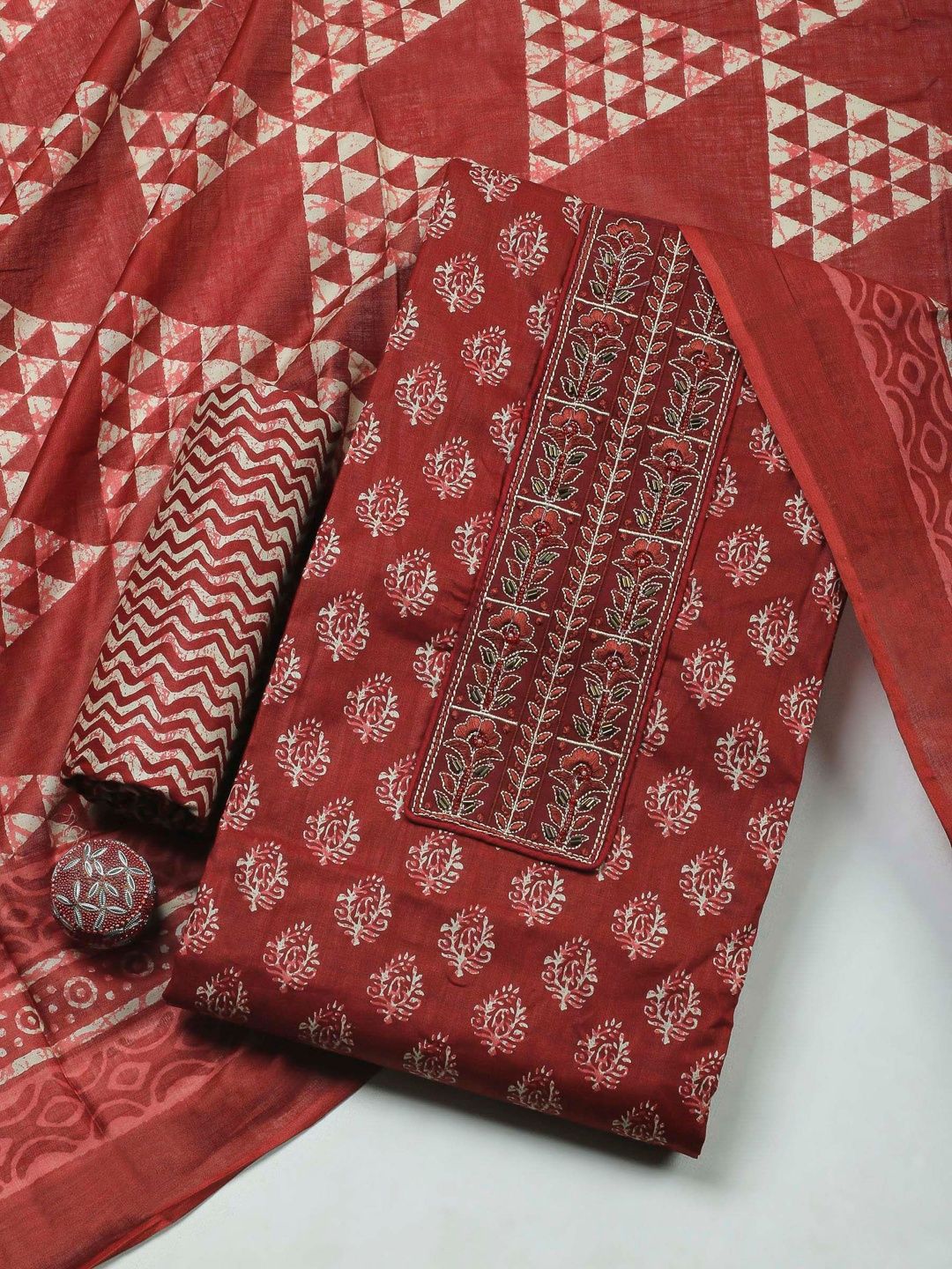 Meena Bazaar Printed Unstitched Dress Material